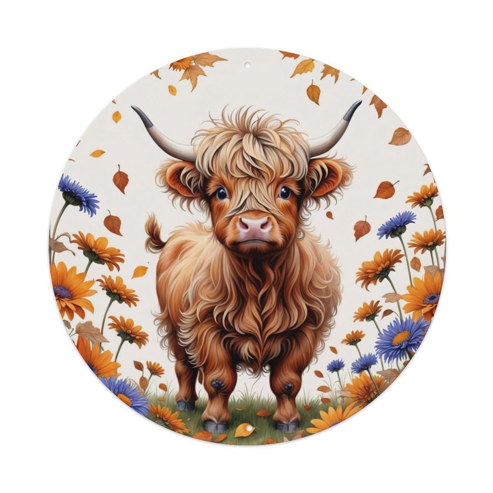 Animal Artwork Nerdy Calf Vintage Metal Tin Sign Plaque Wall Decor for Cafe, Club Bar, Office, Garden Metal Poster 8x8Inch