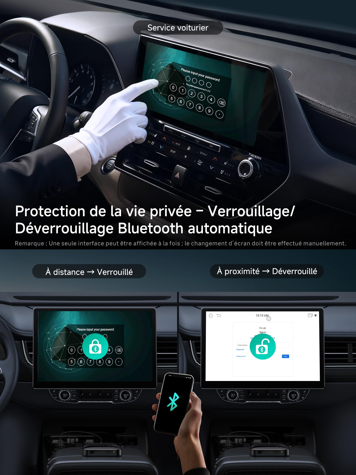 Adaptateur CarPlay sans Fil Android Auto, Boîtier AI Vidéo Auto 3-en-1 pour CP/AA Filaire OEM, 4G+32G, Double Wi-FI & Hub IoT Bluetooth, pour Netflix/Youtube/TikTok/Carte TF, CB4B