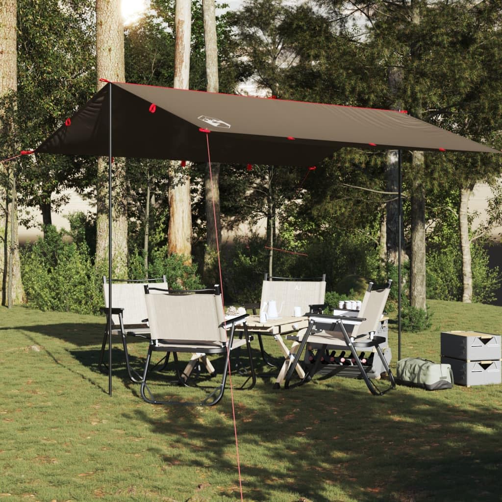 Homgoday Lona de Camping Impermeable marrón 366x306 cm Lona Sombra Exterior Lona para toldo Lona Camping