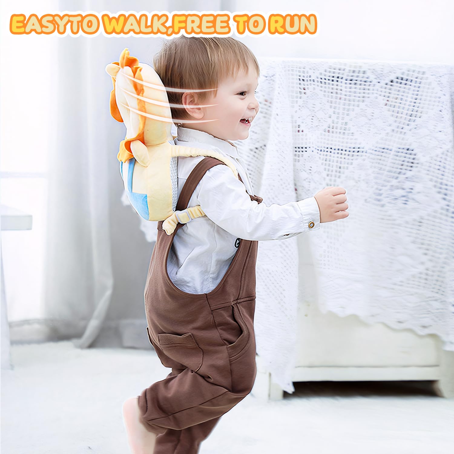 ZDNT Protège-Tête Bébé Sac à Dos Anti-Chute - Coussin Sécurité Réglable - Protection Tête Et Dos Apprentissage Marche