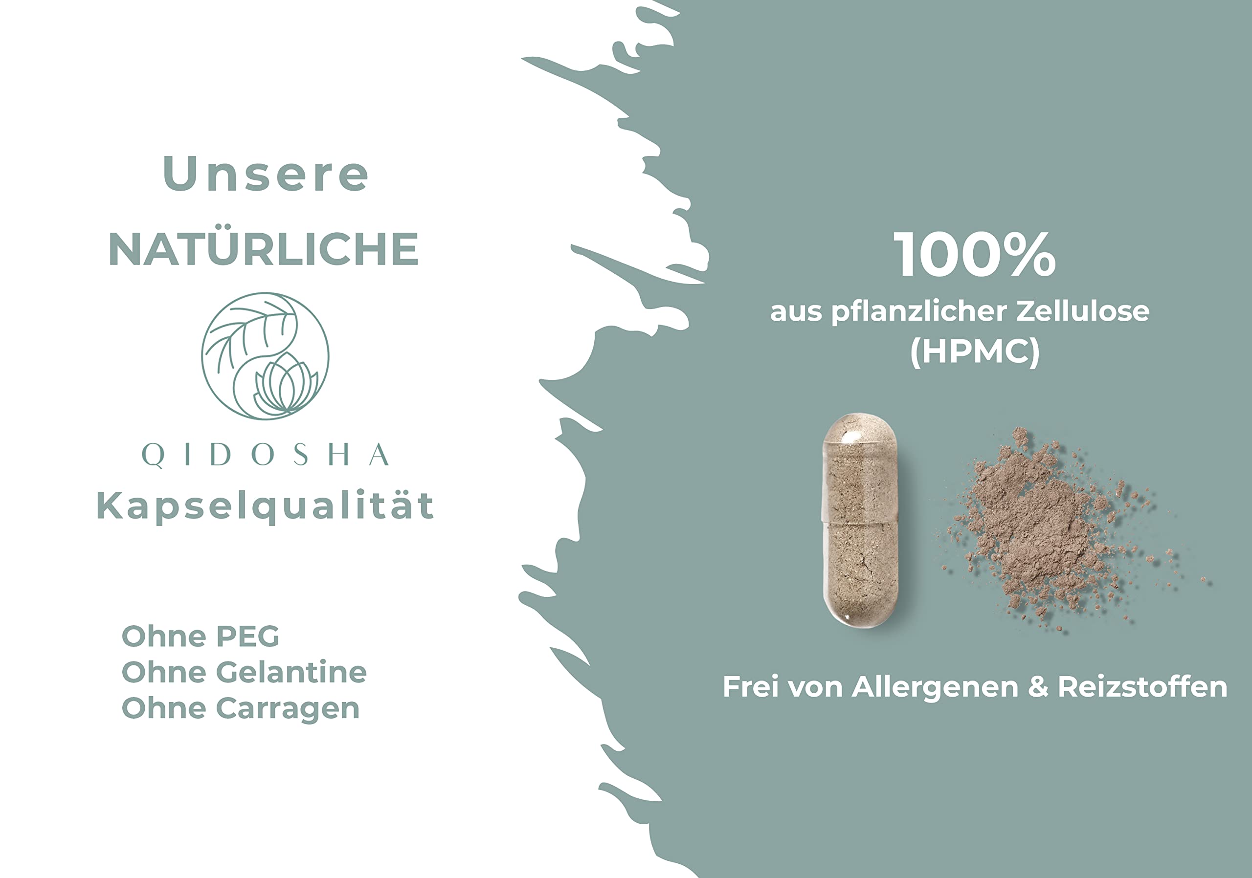 QIDOSHA® SHIELD Jod Selen Komplex für die Schilddrüse², plus L-Tyrosin, Eisen, Zink, Ashwagandha, Cordyceps, Agaricus blazei & den Vitaminen A, D3, B12, natürlich und vegan, 120 Kapseln