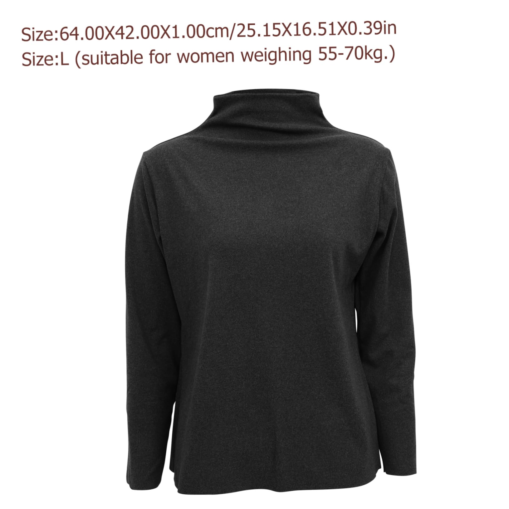 GALPADA Women Warm Sleeve Base Shirt Crewneck Top Smoke Grey for Comfort Warmth Retention for Layering Casual Wear