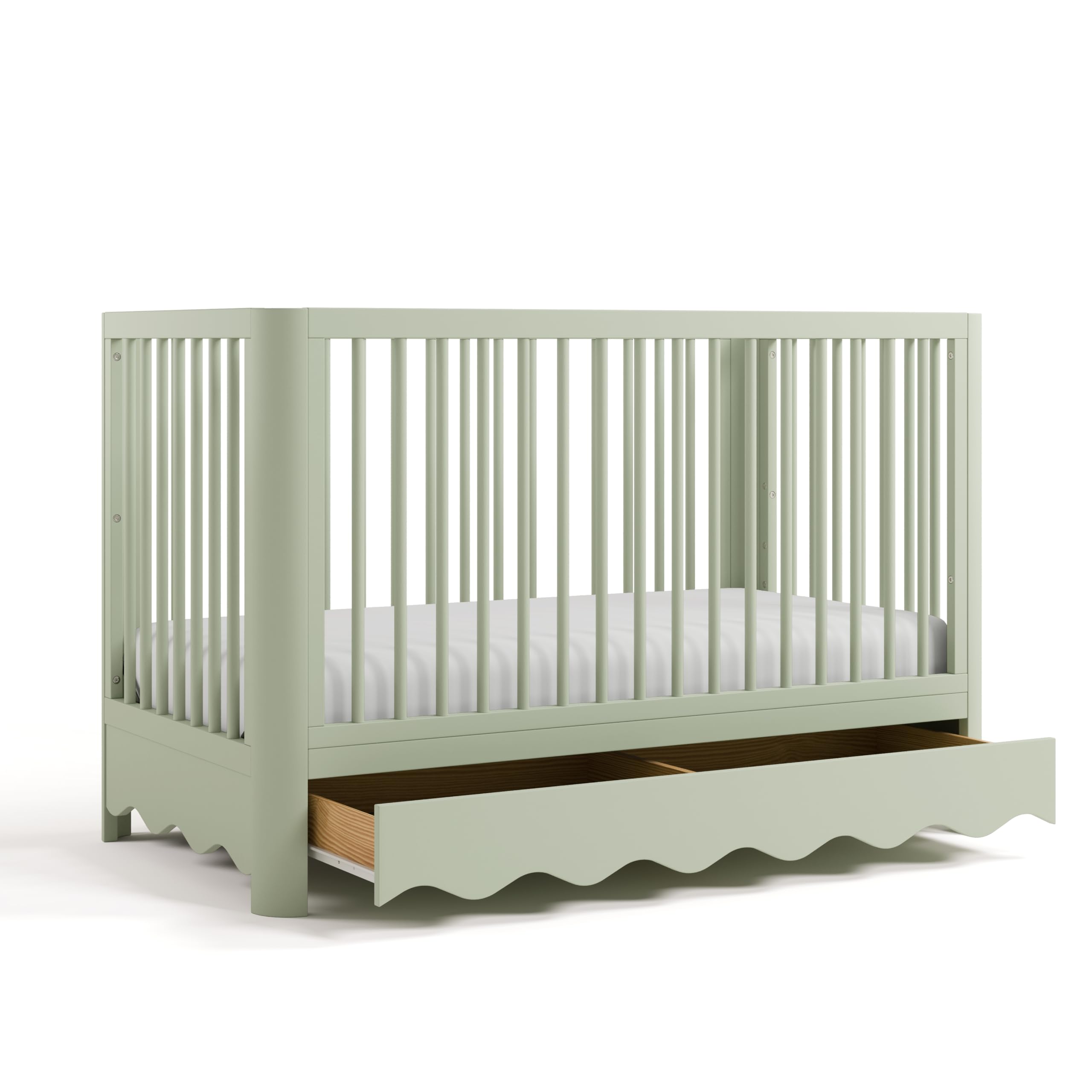 Storkcraft Casablanca 5-in-1 Convertible Crib with Drawer, Sage