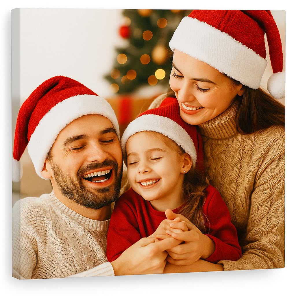 Telastampa Quadro Personalizzato con Foto HD, Canvas 100% Made in Italy - Telaio in Legno Incluso - Stampa Tela Personalizzabile in Alta Definizione - Idea Regalo Compleanno Anniversario (20x20 cm)