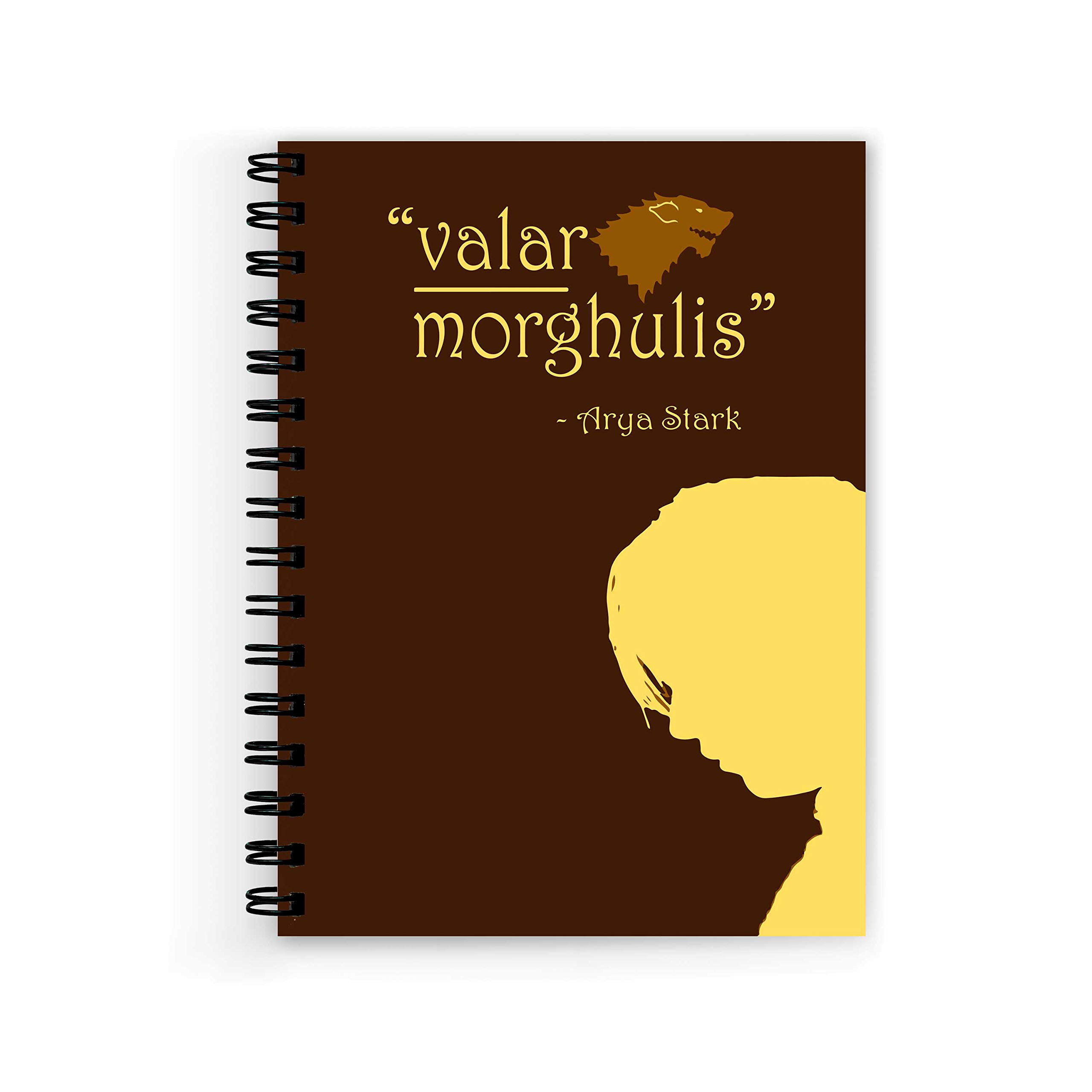Valar Morghulis Printed Designer Arya Stark Wire Bound unruled Paper Sheets (160 Pages) Notebooks & Diary