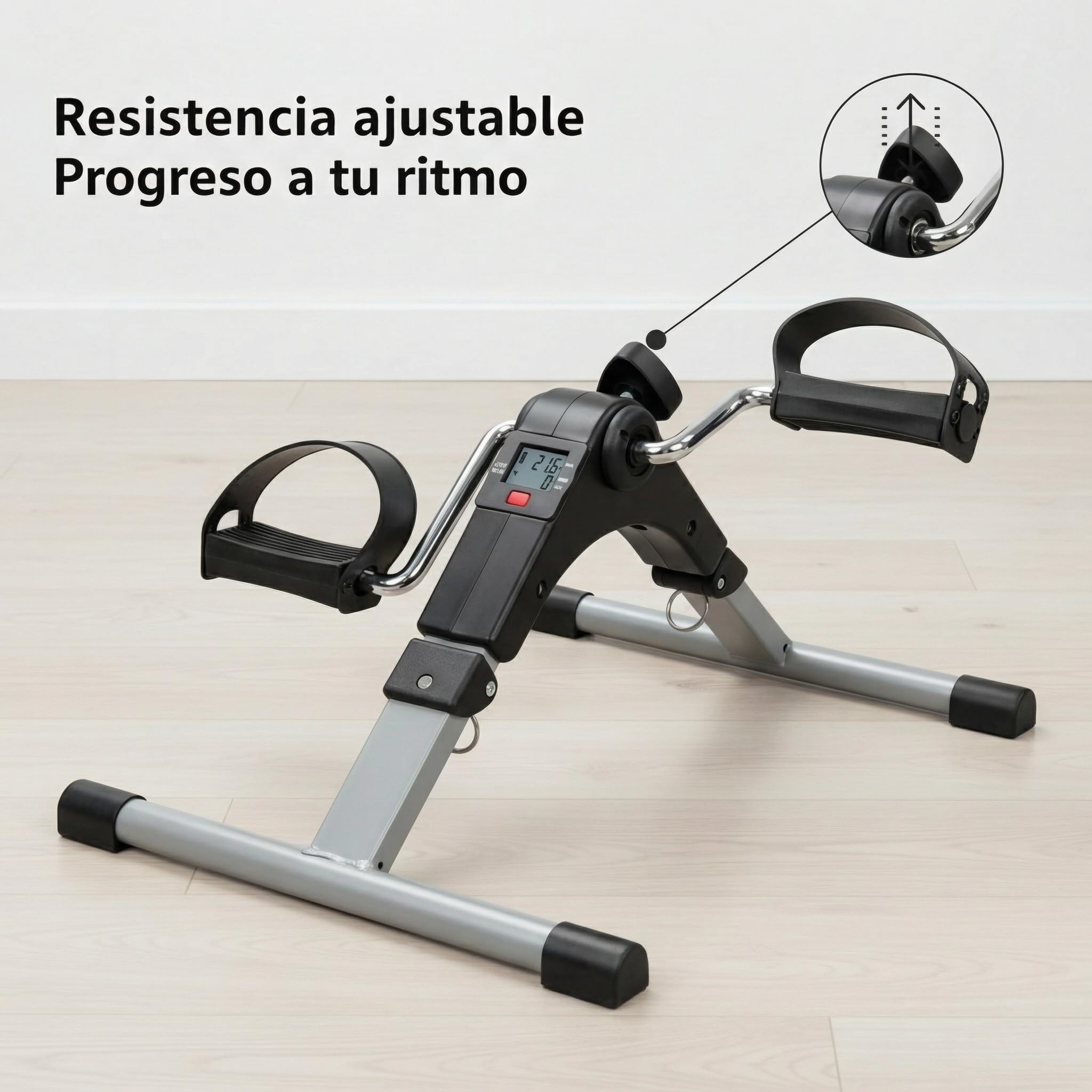 Pedali statici anziani - Pinchetto - Pedale per anziani, cyclette, pedaliera per gambe e braccia con schermo LCD, pedalare seduto con resistenza regolabile - portatile