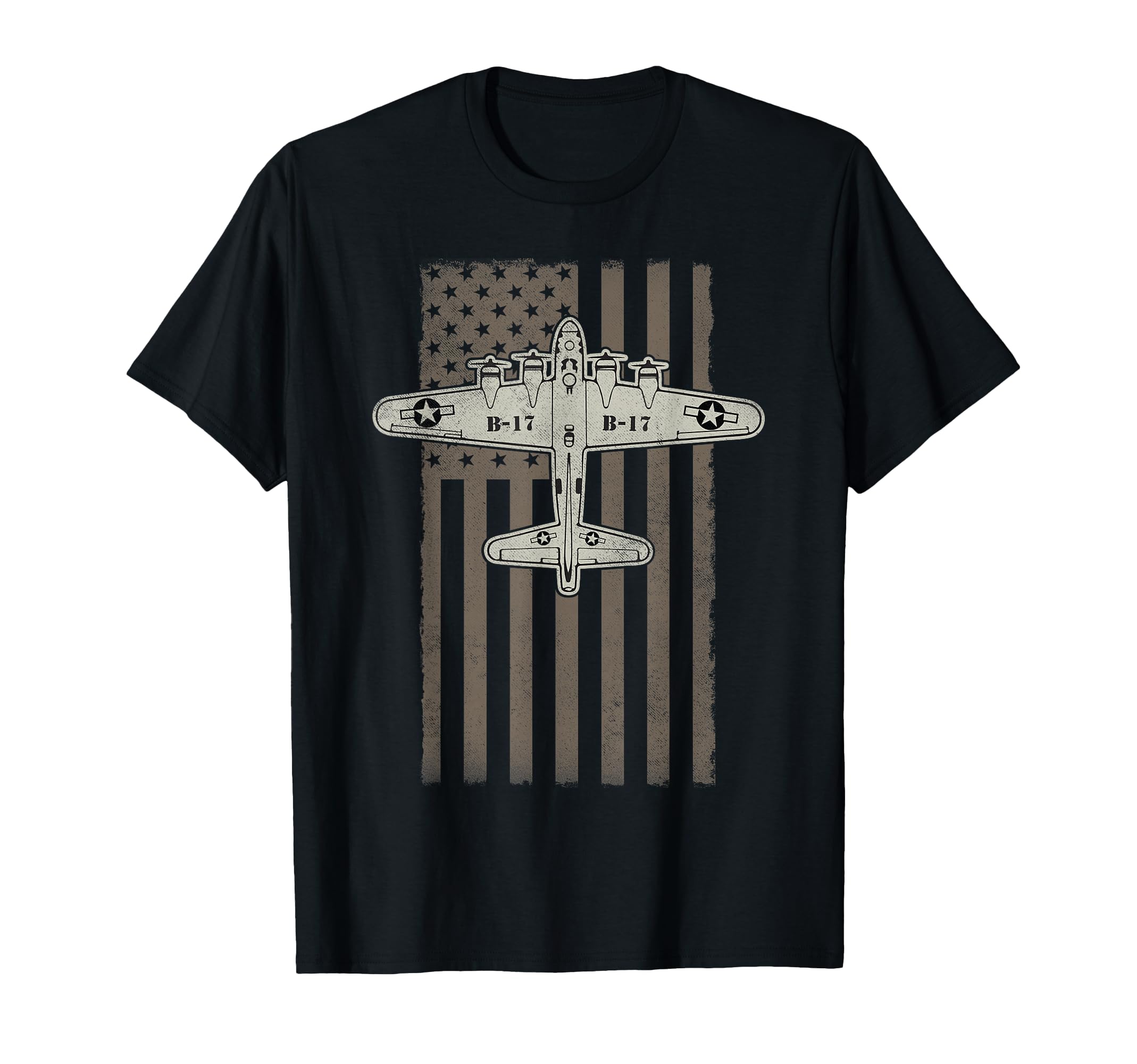 B17 Bomber WW2 Plane Aircraft USA Flag Veteran Pilot Gift T-Shirt