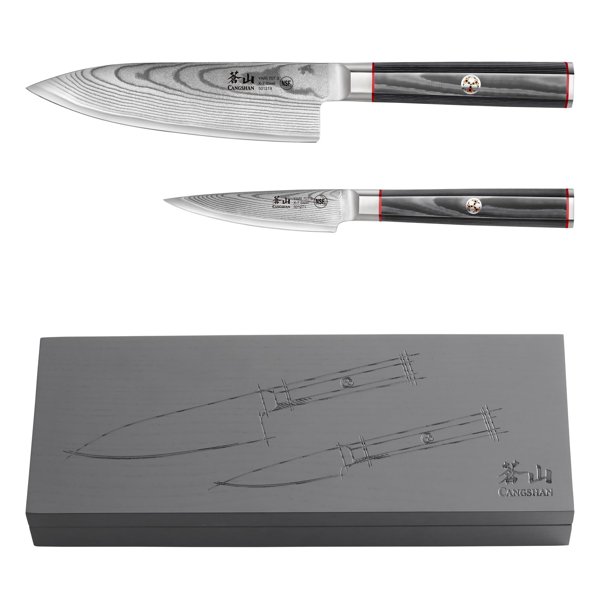 Amazon.com: Cangshan YARI Series X-7 Damascus Steel Starter Knife