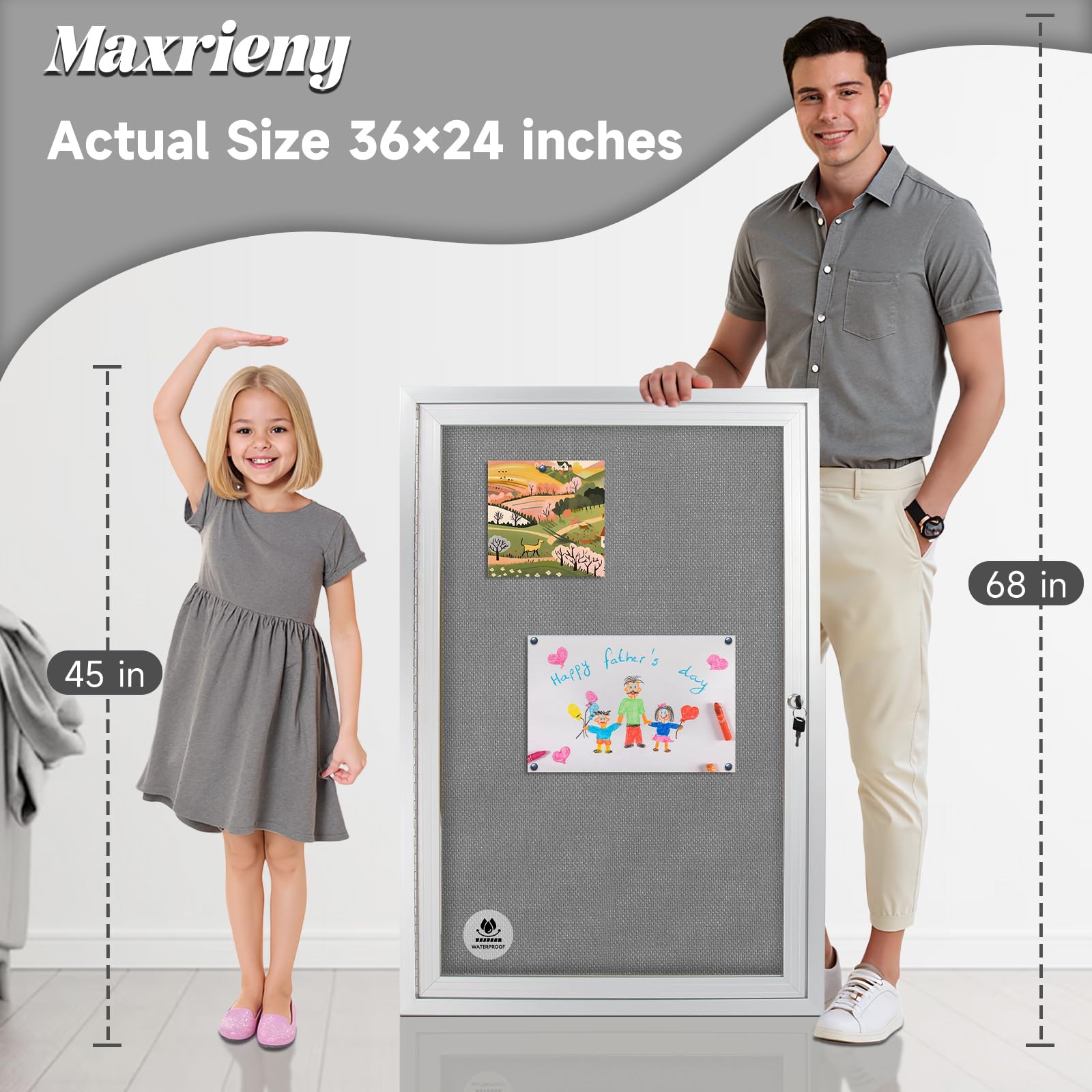 Nobo Bacheca per esterno Premium, Superficie magnetica, Cornice in alluminio, 8 fogli formato A4, 69 x 4,5 x 97 cm - Pannelli per Presentazioni