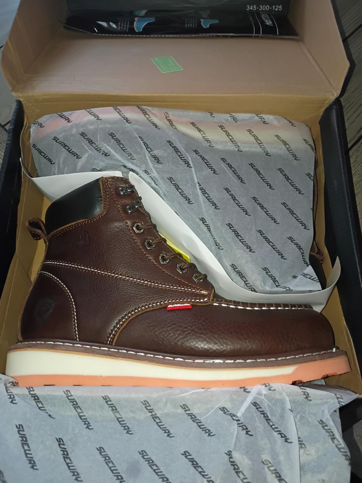 SUREWAY Mens Heavy Duty Soft/Composite/Steel Toe Work Boots for Men-Comfortable,GoodyearWelt,Full Grain Leather,6 in Wedge Moc Toe Construction Boots/Shoes