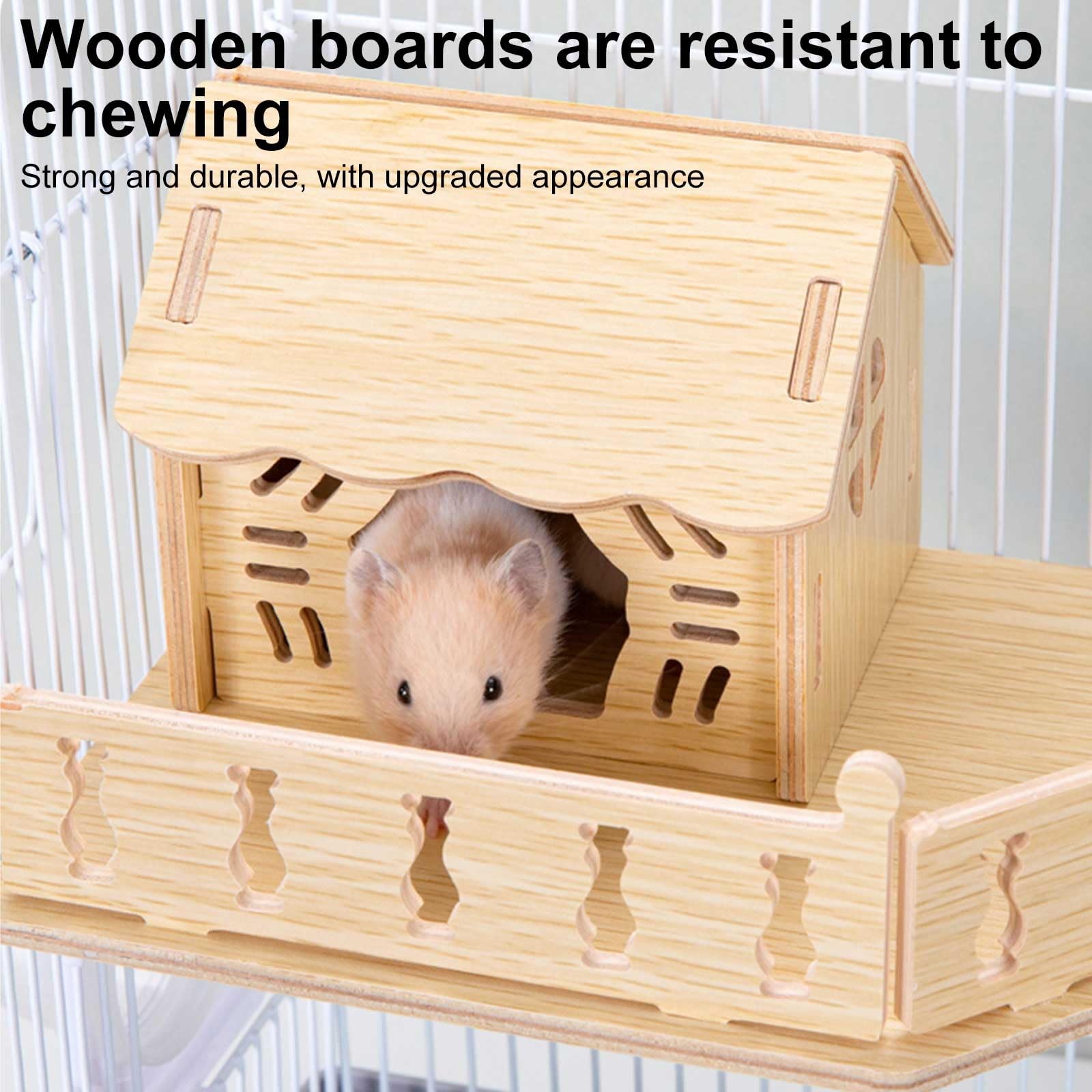 Jaula Hamster Enano de 3 Niveles, Jaulas Portátiles para Ratas, con Baño, Caja de Comida, Etc, Hábitat para Ratones, Jerbos y Jaulas para Animales Pequeños Similares(Orange)