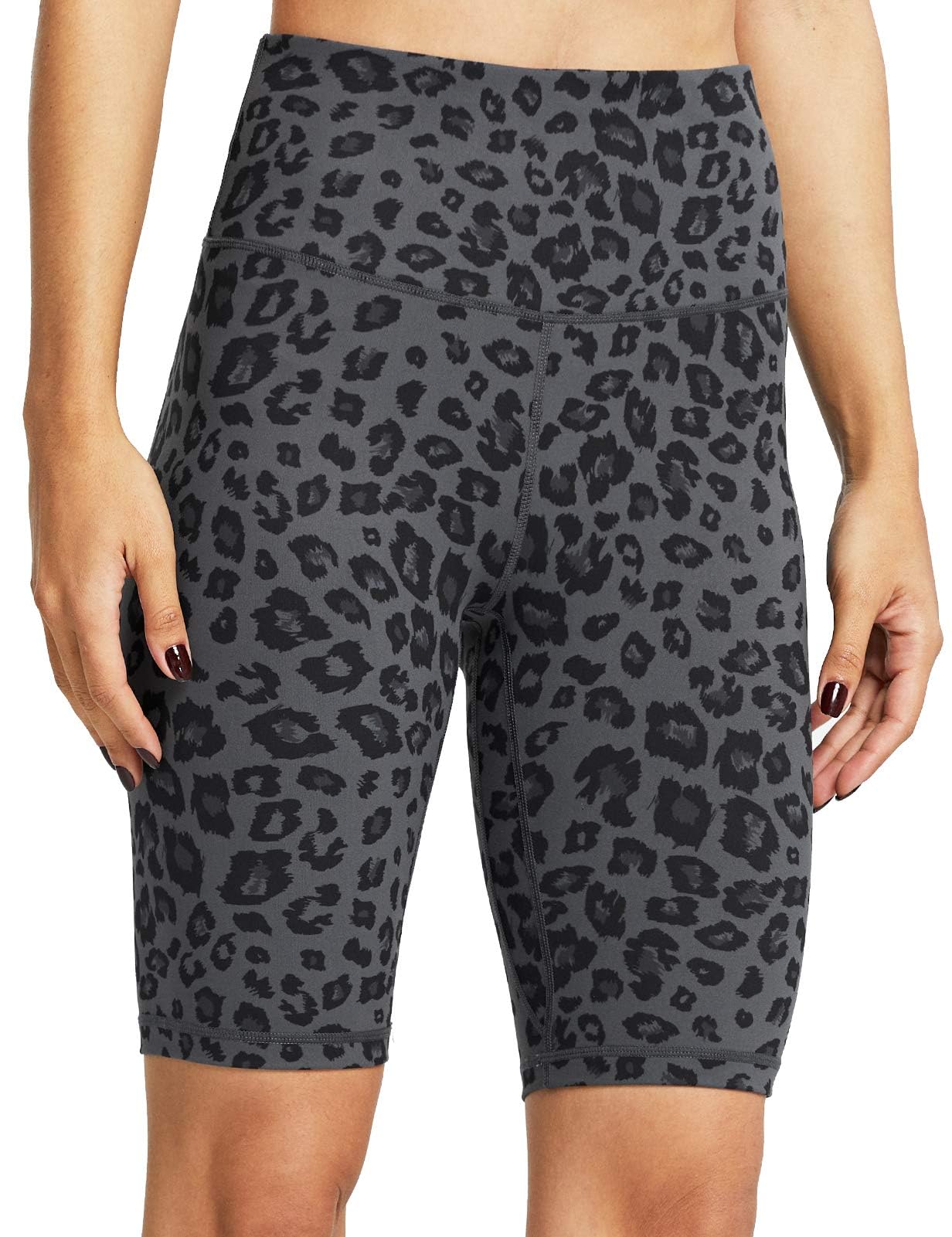 ZUTY 10" Biker Shorts Women Tummy Control High Waisted Workout Athletic Yoga Compression Long Shorts with 2 Hidden Pockets