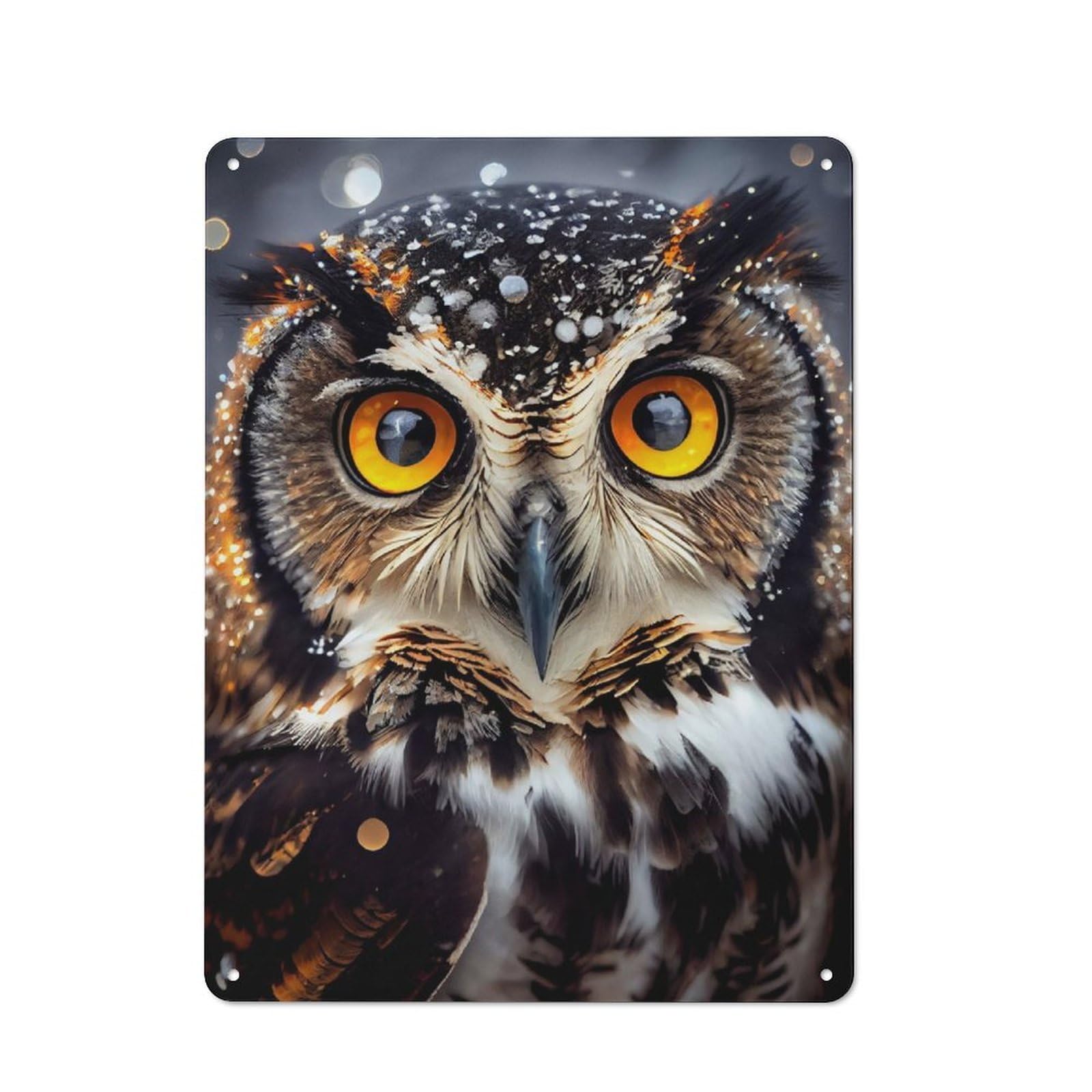 Junmoney Owl Eye Rustic Metal Plaque 40X30cm For Studio Or Craft Room, Housewarming Present For People Styling Studio And Craft Room