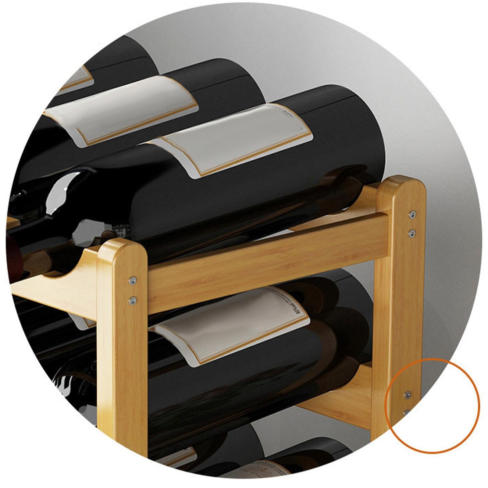 Estante de vino de mostrador | Estante de vino de madera rústica para 20
