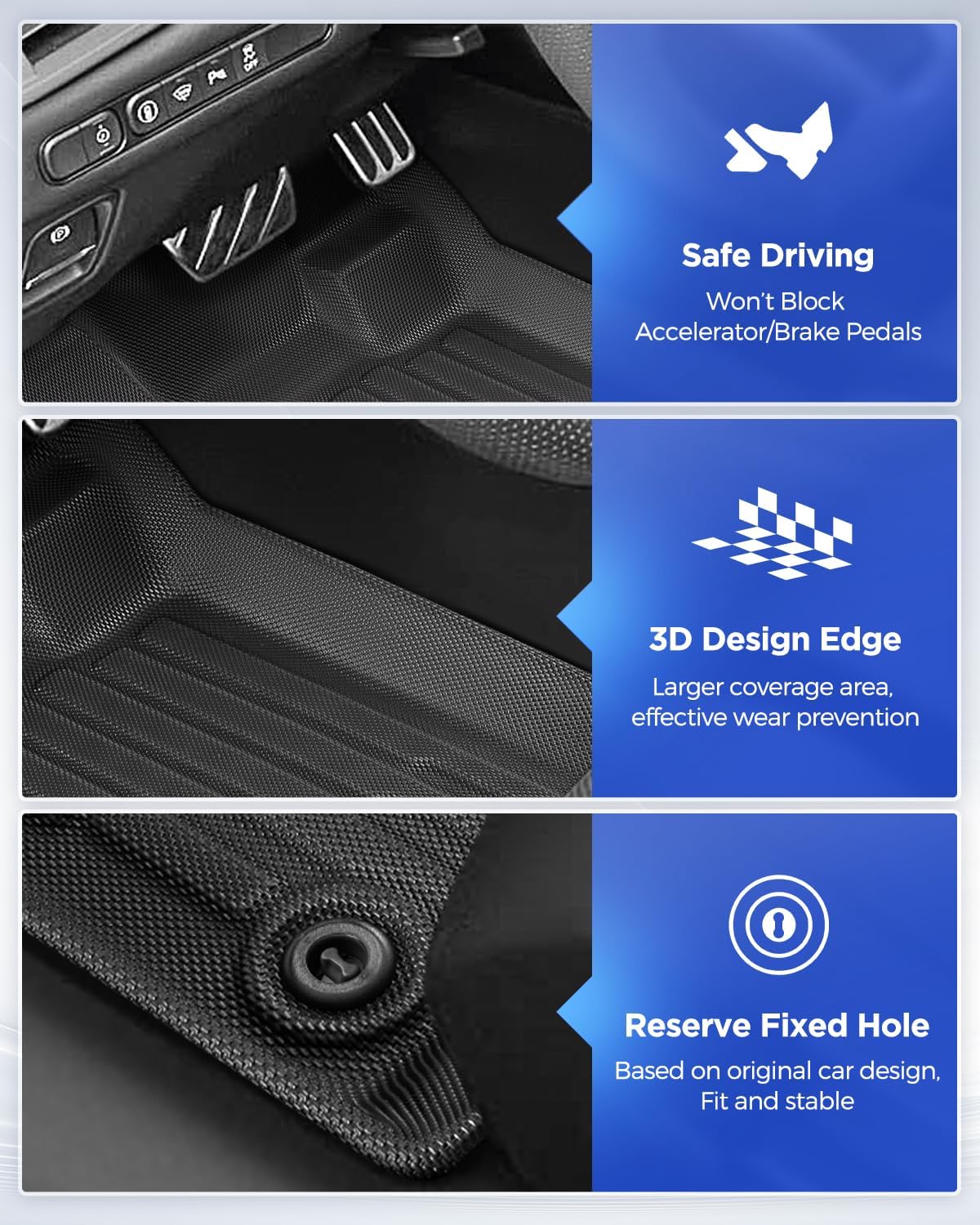 Car Floor Mats for Acura TLX: 2025 2024 2023 2022 2021 Cargo Liner, All Weather Rubber Car Accessories TPE Custom Fit for Acura TLX & TLX Type S Models Front Rear Trunk Carpet 5 Seat Sedan(4PCS,Black)