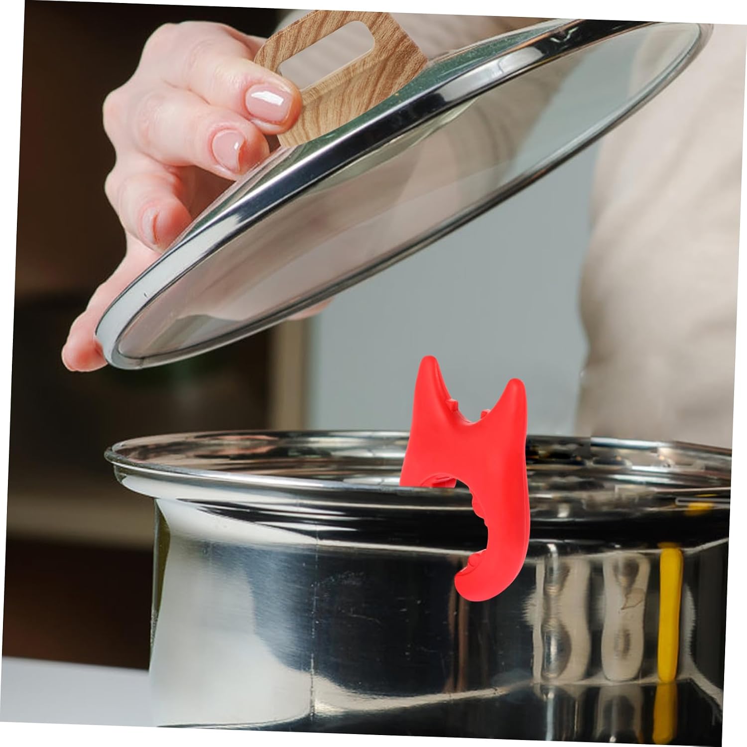 6pcs Spatula Holder for Counter Silicone Pot Lid Rack Stove Splash Guard Boil over Stoppers Kitchen Gadget Decorative Pot Lid Holder image 5