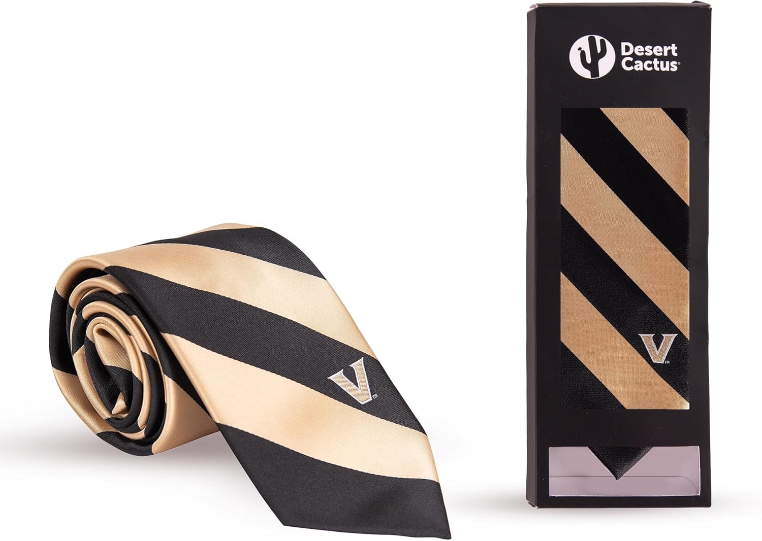 Desert Cactus Vanderbilt University Neck Tie Vandy Commodores 100% Polyester Necktie with Logo, Officially Licensed - Image 4