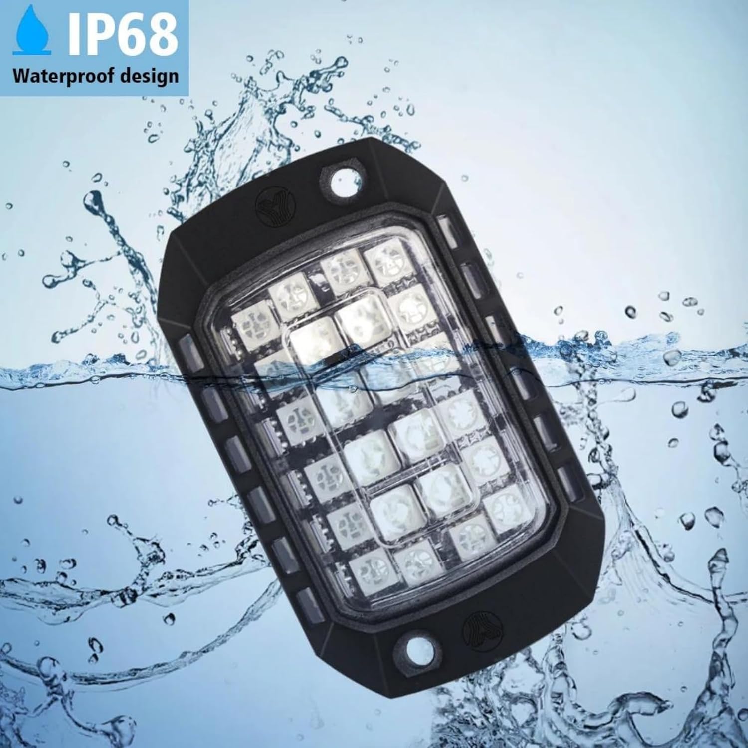 RGB LED Rock Lights, Remote APP Control RGB 3D Lens LED for Offroad SUV ATV UTV Neon Underbody Undergolw Car Chassis Light,8 in 1
