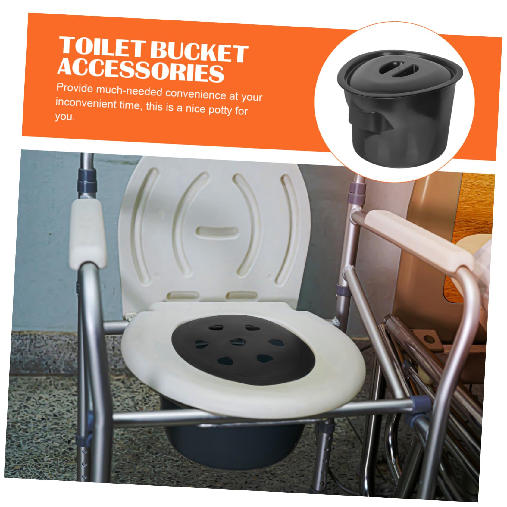 Orinal Portátil de Plástico con Tapa para Adultos Mayores y Discapacitados