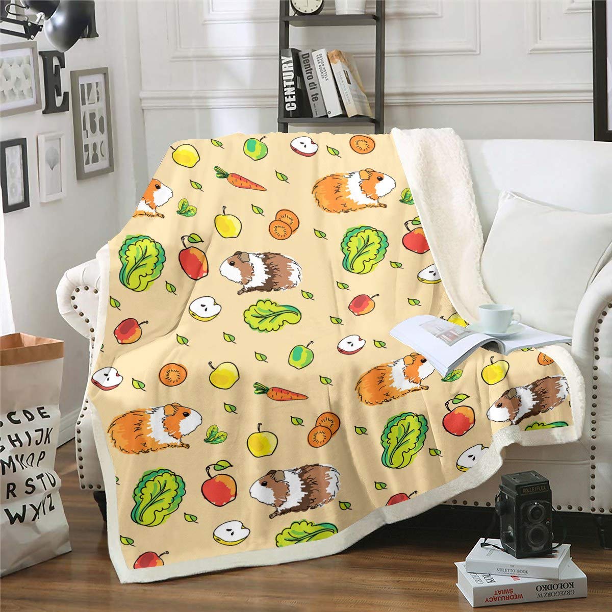 Couverture cochon d'inde plaid cavy idée cadeau anniversaire enfant