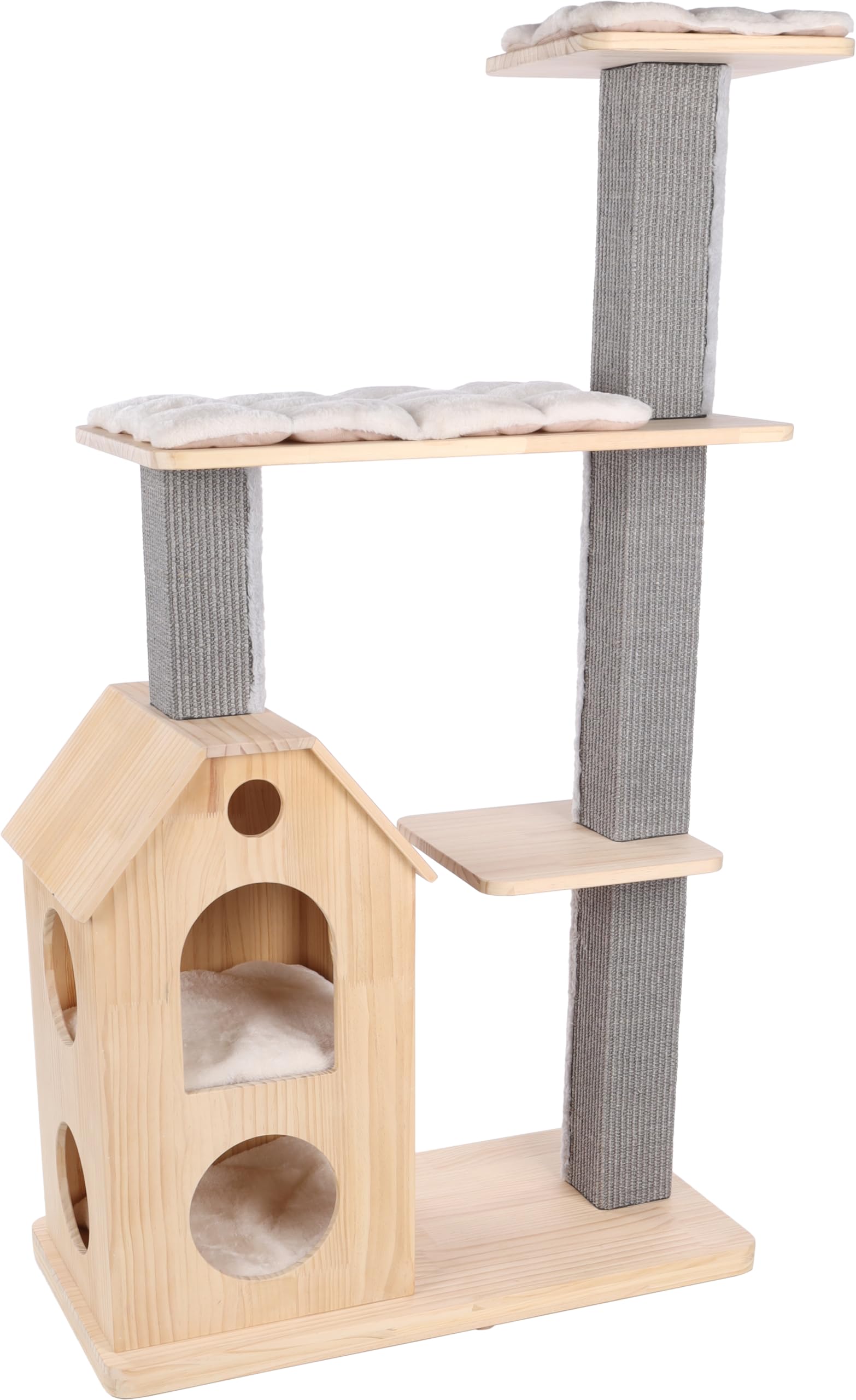 Flamingo Kratzbaum Casandra – Braun | 96 × 40 × 135 cm | Stabil, Vielseitig & Komfortabel für Katzen!