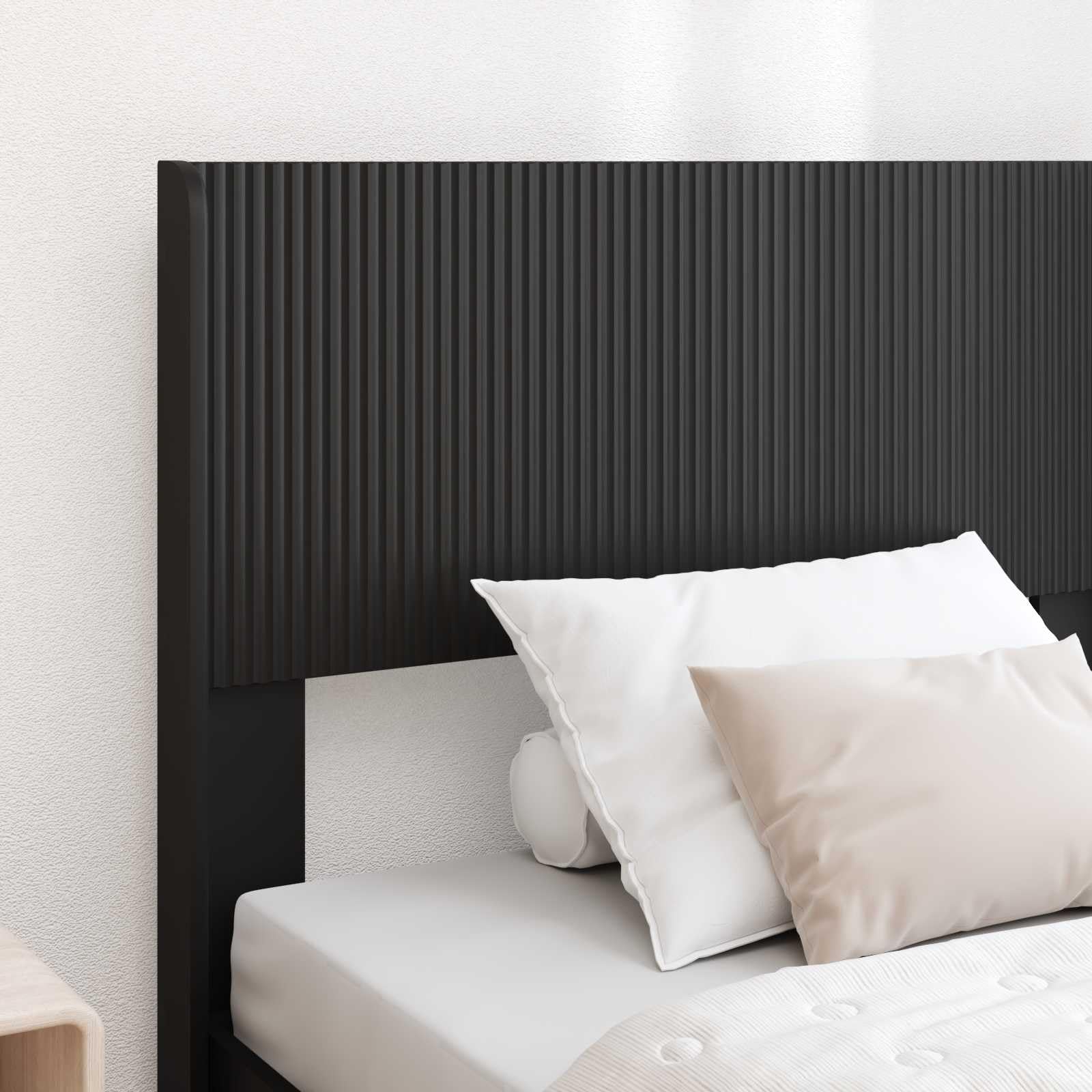 Rama de cama con almacenamiento y cabecero Negro 75x190 cm estructura de cama moderna con compartimentos de almacenamiento cabecero incluido somier de listones de contrachapada resistente duradero