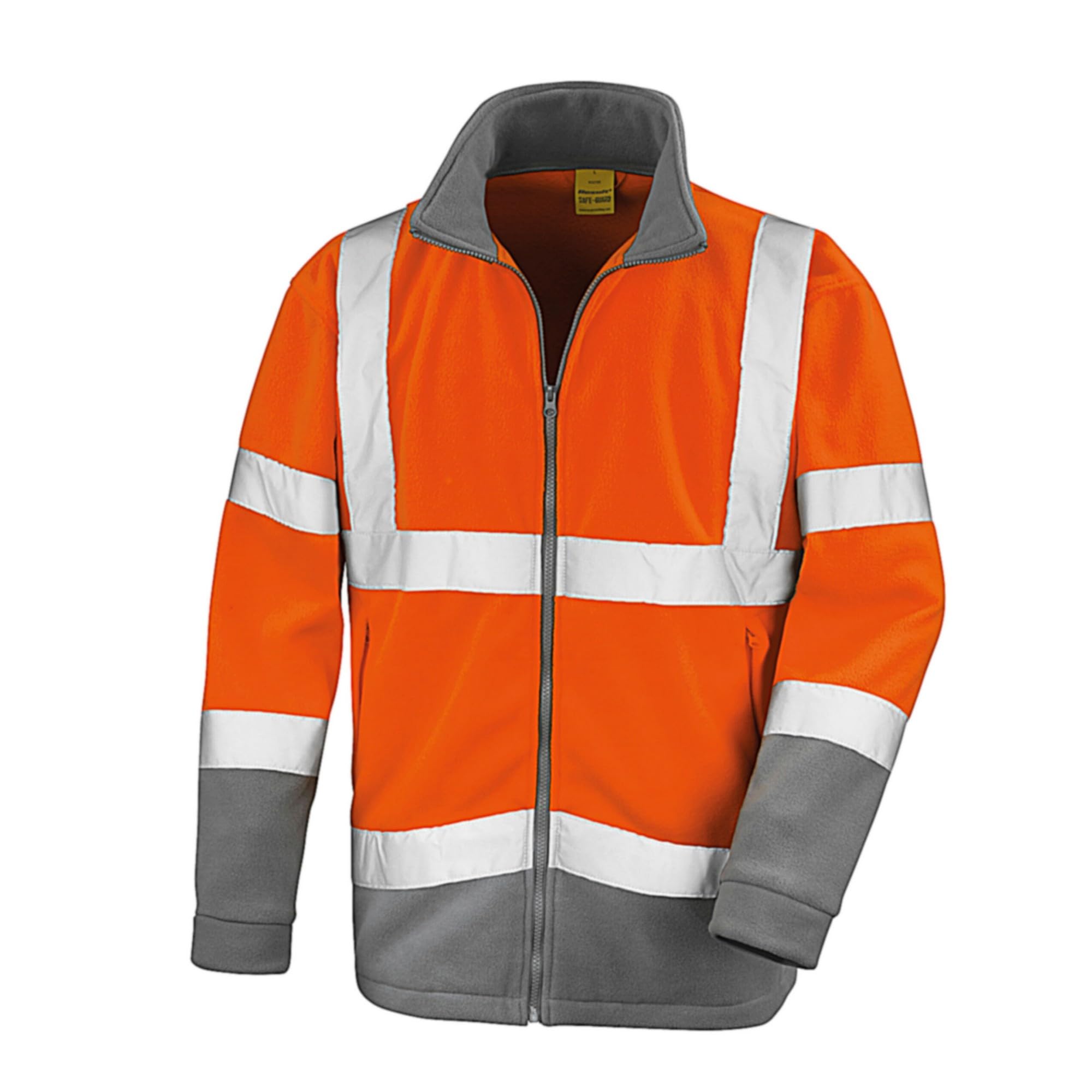 Result Men's Safeguard Micro Fleece Blouson Plain Turtleneck Long Sleeve Jacket, Orange (Ora/wg Gry), X-Large (Manufacturer Size:XL)