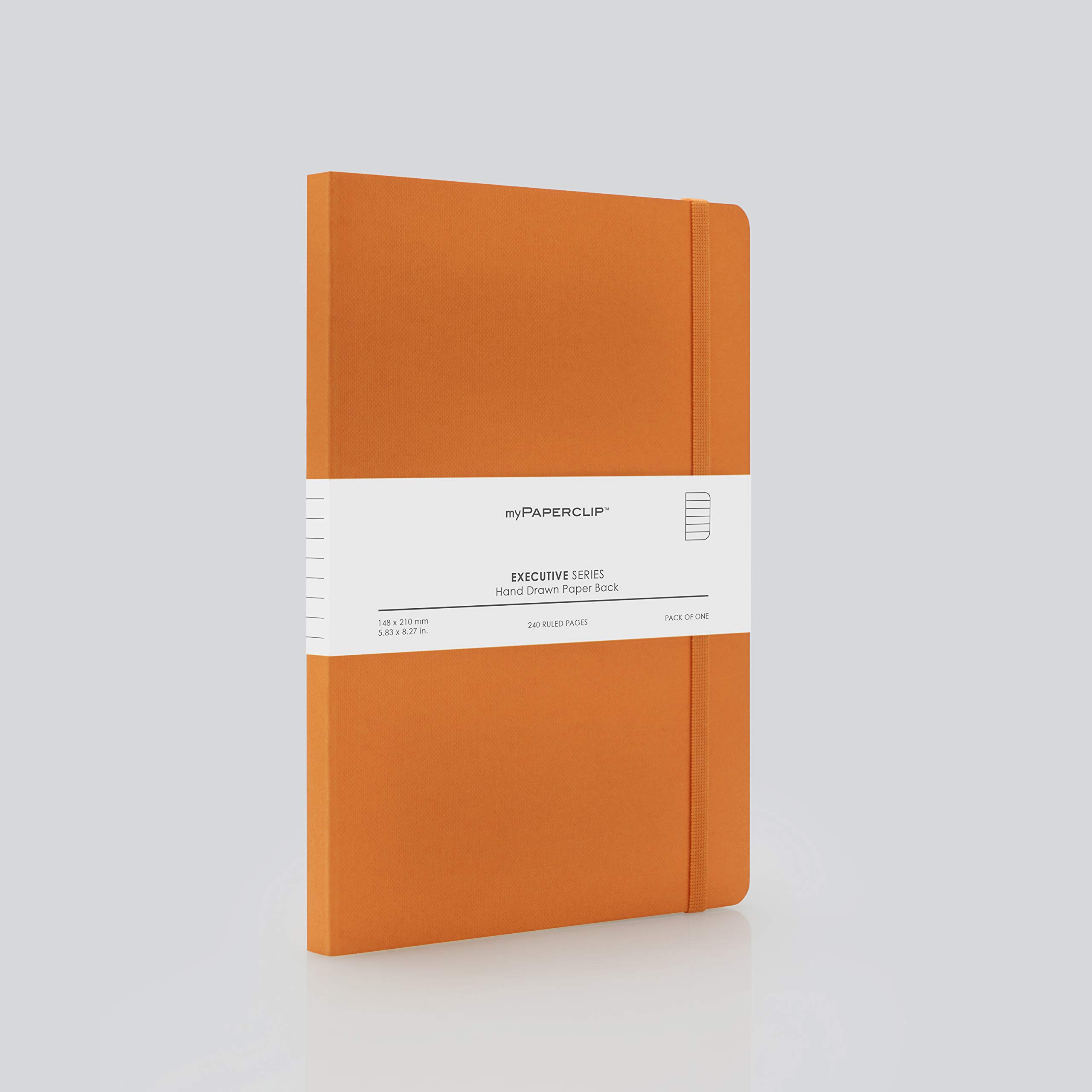 myPAPERCLIP Executive Series Notebook, 240 Pages A5 (148 x 210 mm, 5.83 X 8.27 in.) ESP240A5-R Orange