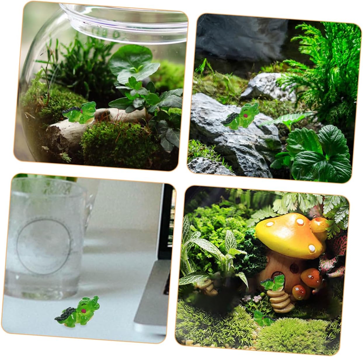 balacoo 5sets Miniature Crocodile Statue Resin Craft Garden Animal Ornament Micro Landscape 30pcs*5