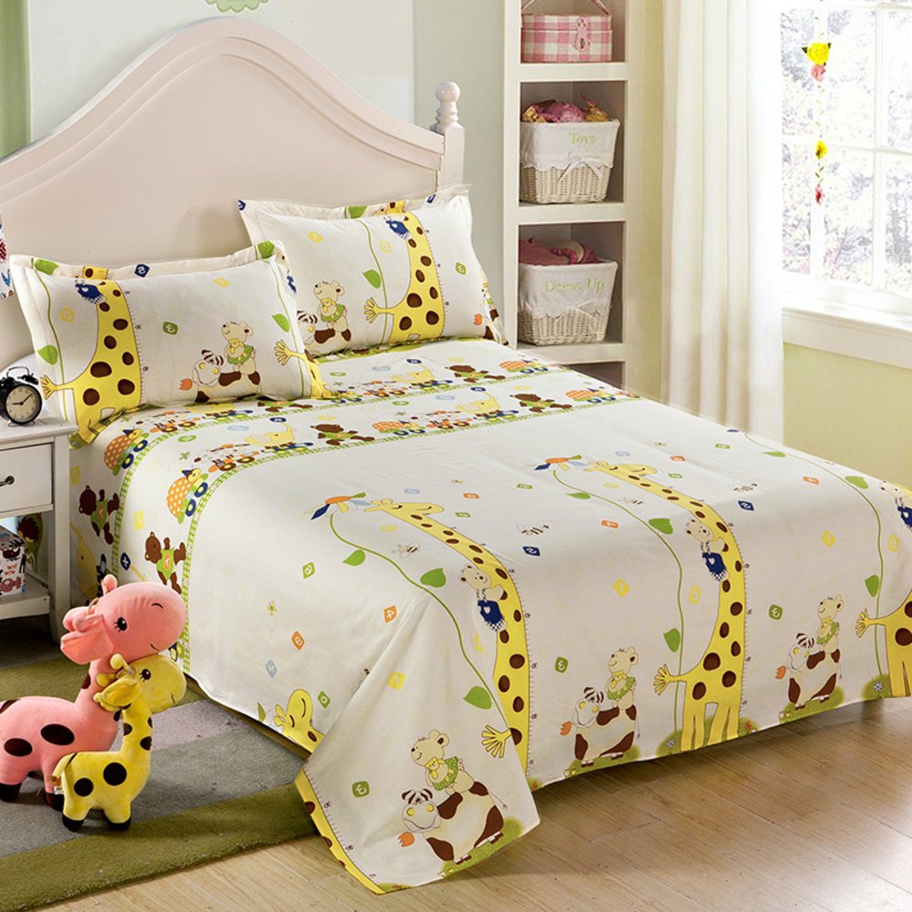 Draps en coton 180x230cm lit simple double dortoir enfants