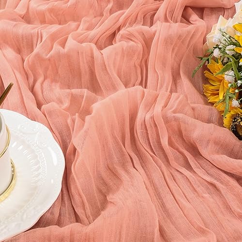 Vista 142 de Socomi - 10 caminos de mesa de gasa, estilo bohemio y rústico, para primavera, Pascua, bodas, fiestas, baby showers, cumpleaños y decoración, 120