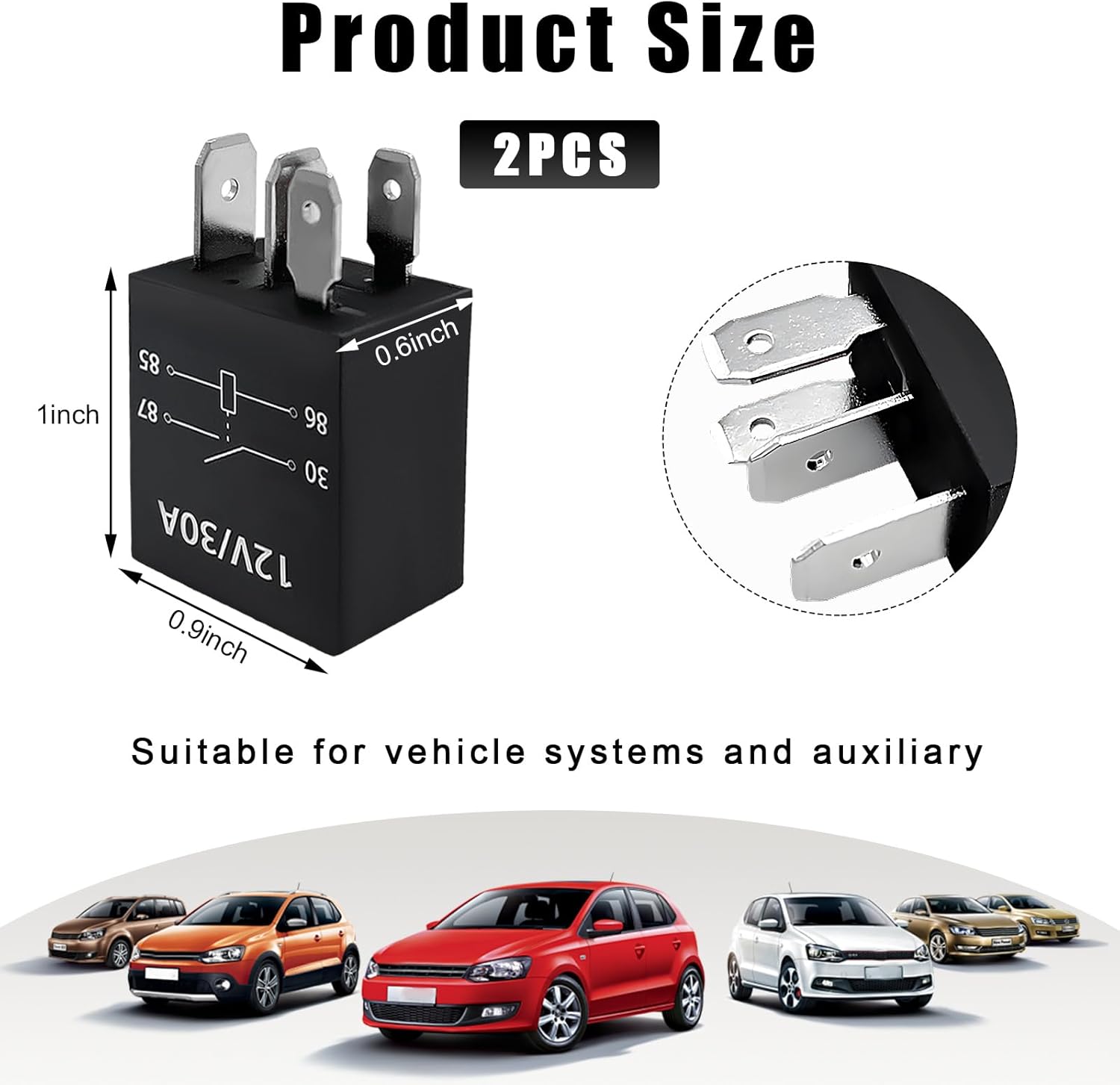 2 PCS 4 Pin Starter Relay, 12V 30A Multi-Purpose Car Heavy Duty Standard Relay, Universal Waterproof Automotive Replacement Accessory Power Relays, Car Accessories