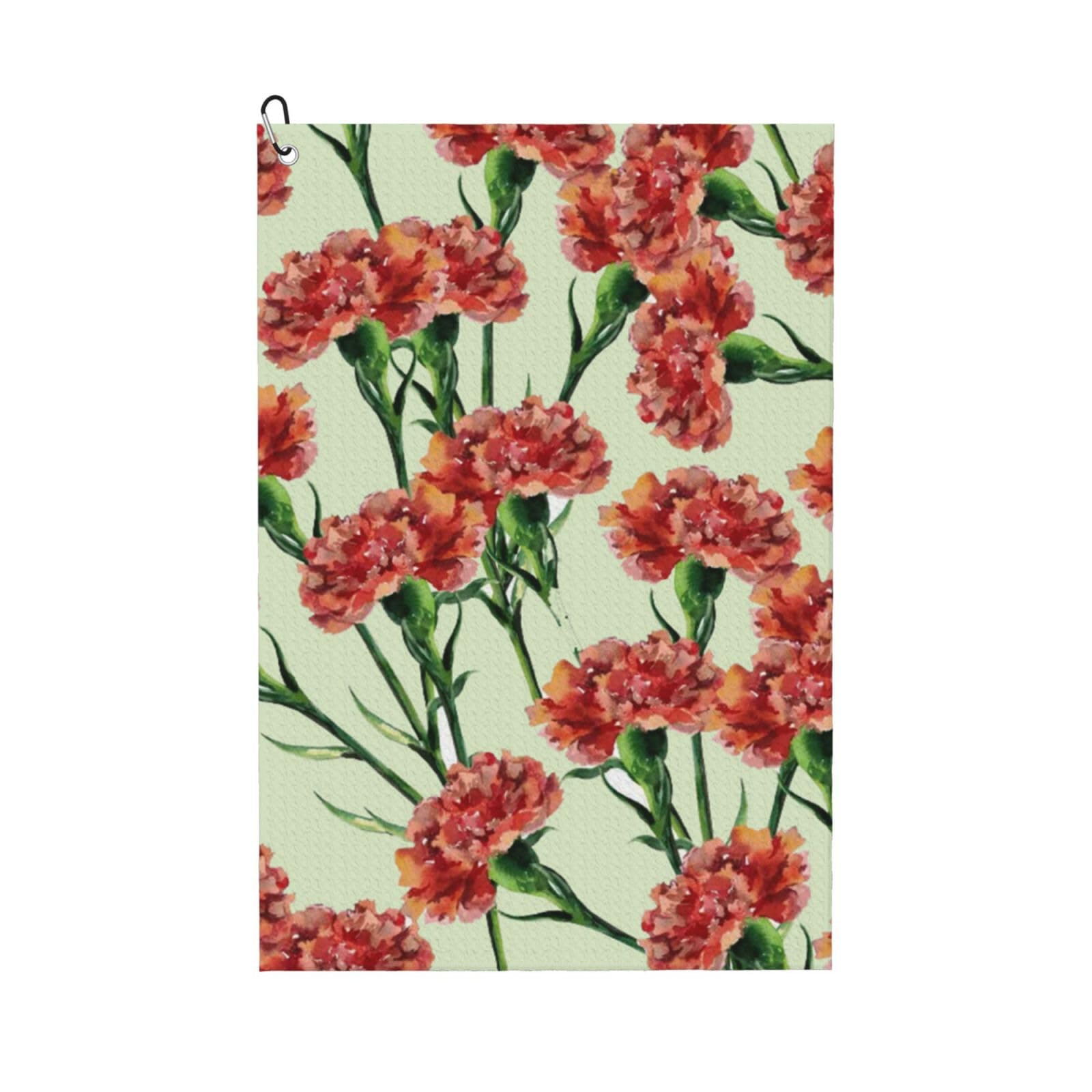 Hnnkloy Carnation, 16x24 in Portable Waffle Golf Towels with Carabiner Clip for Golf Bag