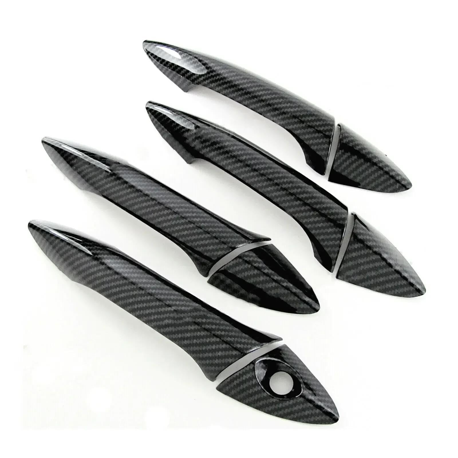 YESKIT LHD Car Door Handle Cover Trim Accessories Protect Decor for Hyundai I30 2012-2016(Normal Carbon)