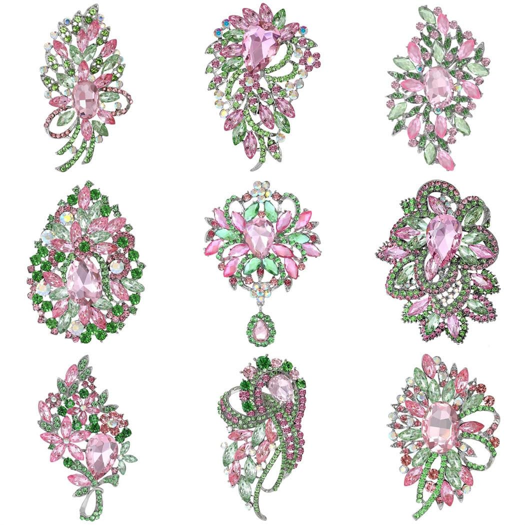 KKXXYQFC Luxuriöse Strass-Brosche, Unisex, große Glasnadeln, Halskette, Büro, Party, Hochzeit, Schmuckzubehör