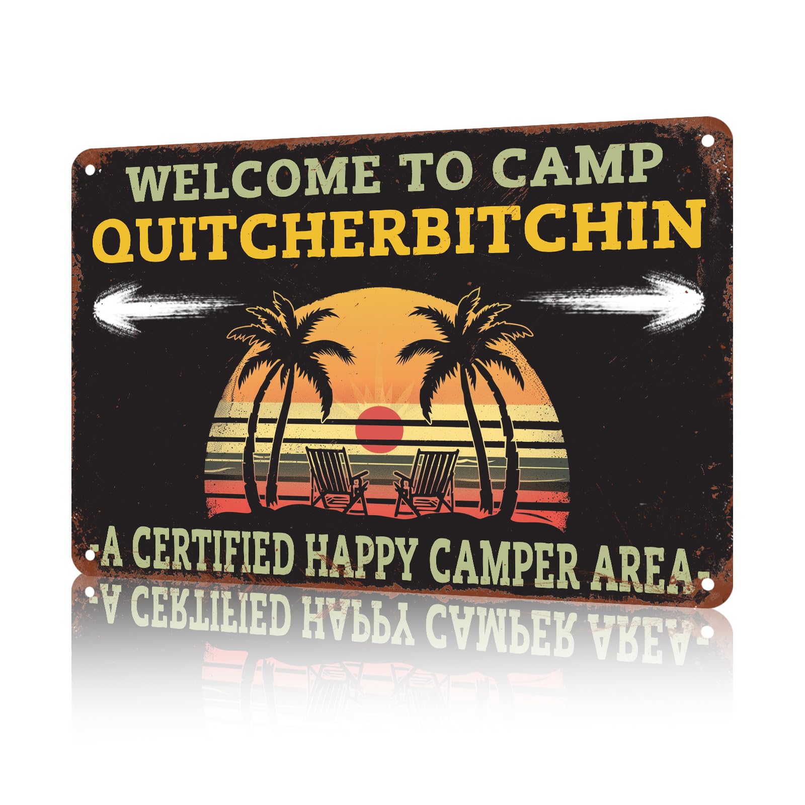 Anceky Funny Wall Decor Welcome To Quitcherbitchin Vintage Metal Signs Tin Sign for Home Outdoor Wall Decor 12×16 Inch