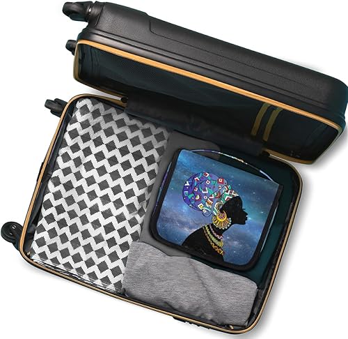 Miniatura 7 de Neceser colgante para mujer, mujer afroamericana, bolsa de cosméticos de maquillaje portátil, organizador de viaje para accesorios, bolsa de lavado