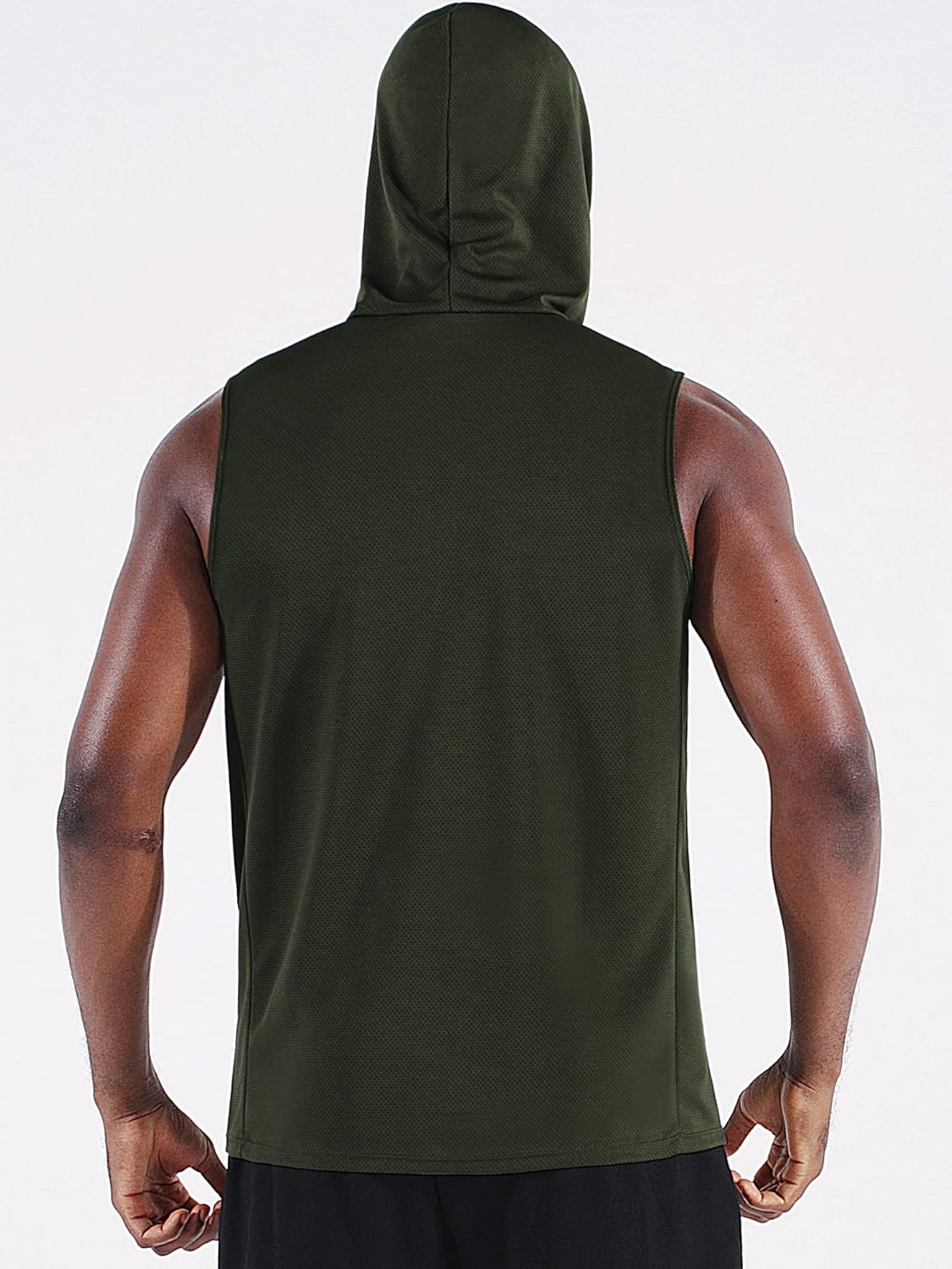 Neleus Men's Running Tank Tops 3 Pack Sleeveless Workout Athletic Shirts with Hoods - Image 4