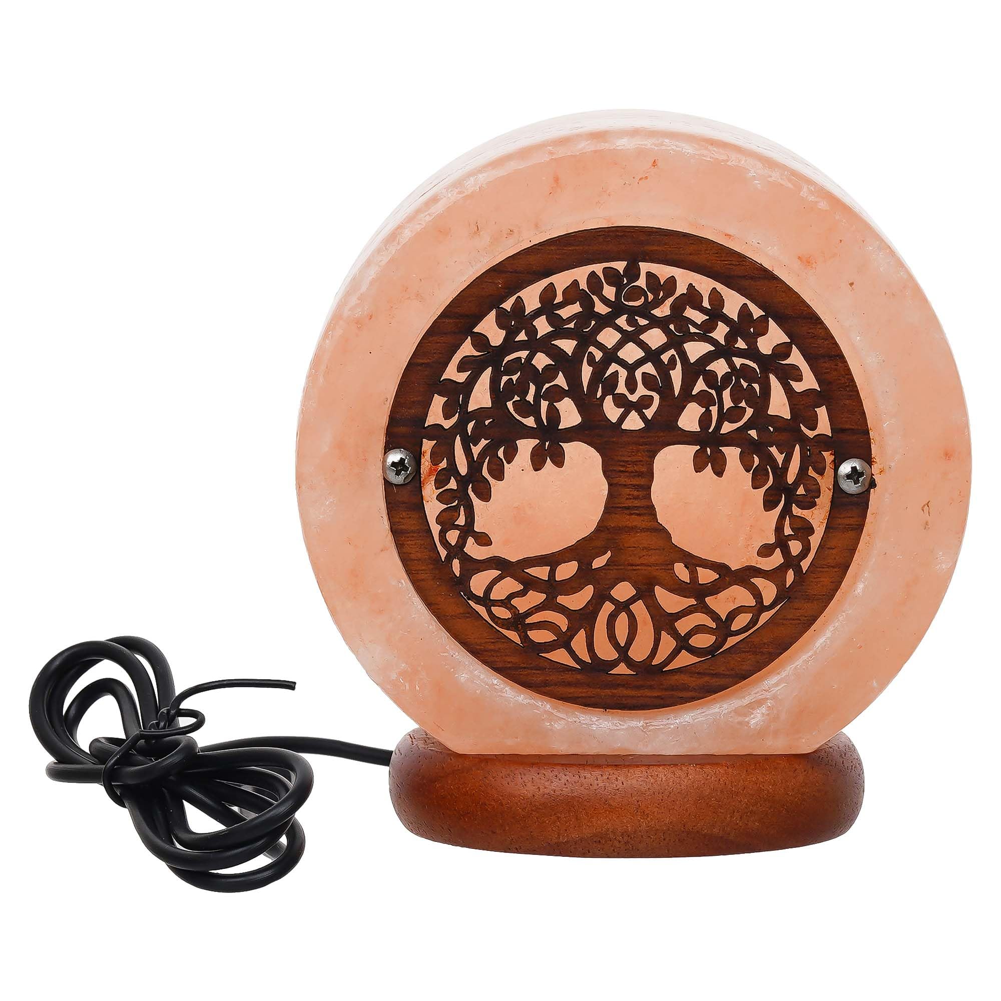 eCraftIndia Tree of Life Decorative Himalayan Salt Lamp with Wooden Base - Lamp for Home Decoration - Gift for Diwali, Christmas, Birthday, Housewarming, New Year, Rakhi, and Anniversary 1