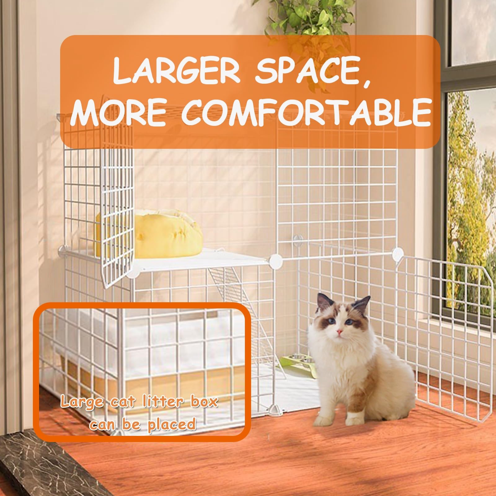 Gabbia per gatti da interni, grande, facile da montare, ideale per viaggi e uso all'aperto, perfetta per 1-2 gatti, ideale per campeggio e avventure in camper