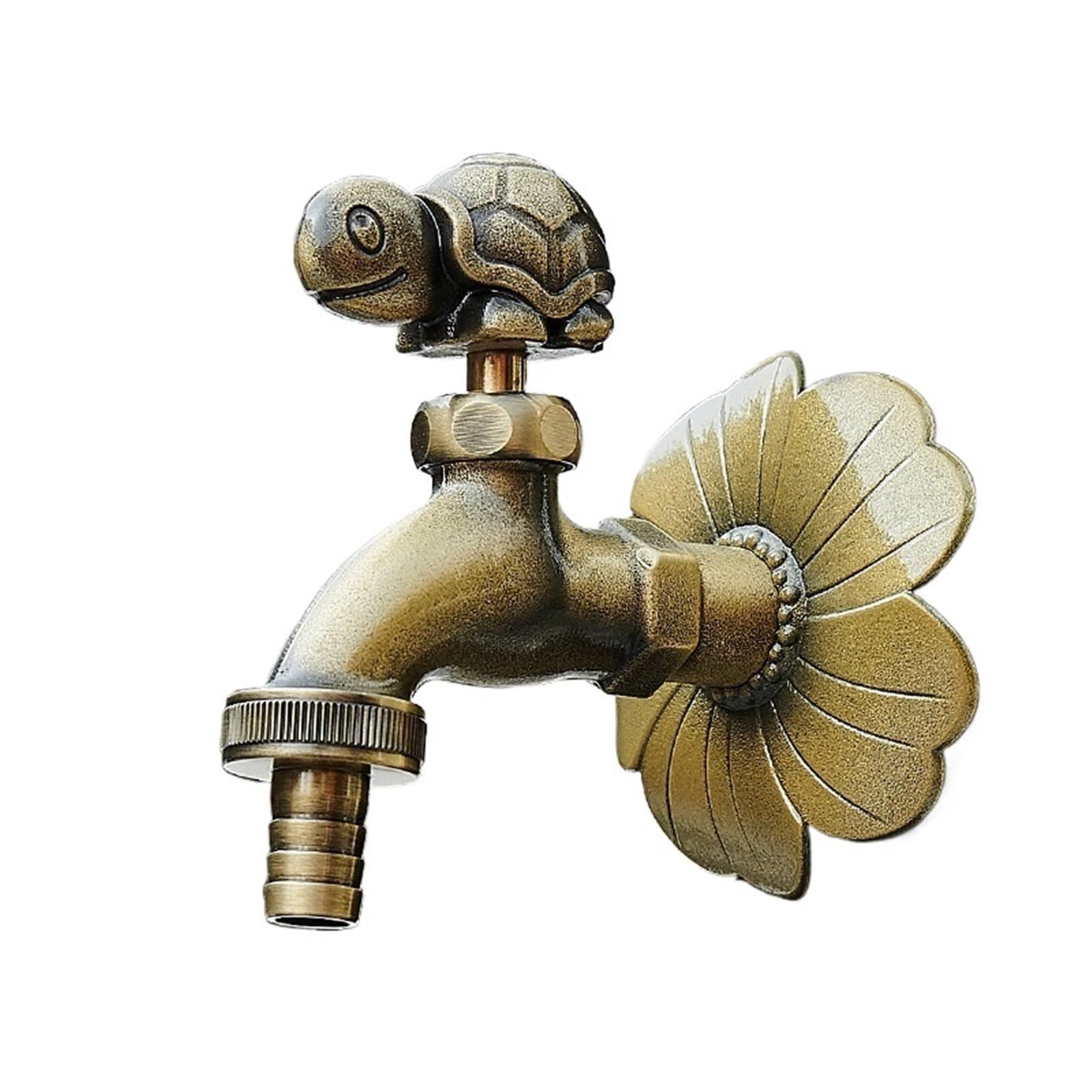 Outside Tap Garden Faucet Decorative Outdoor Faucet Garden Bibcock Tap Bathroom Washing Machine/Mop Carving Faucet(Color 14)