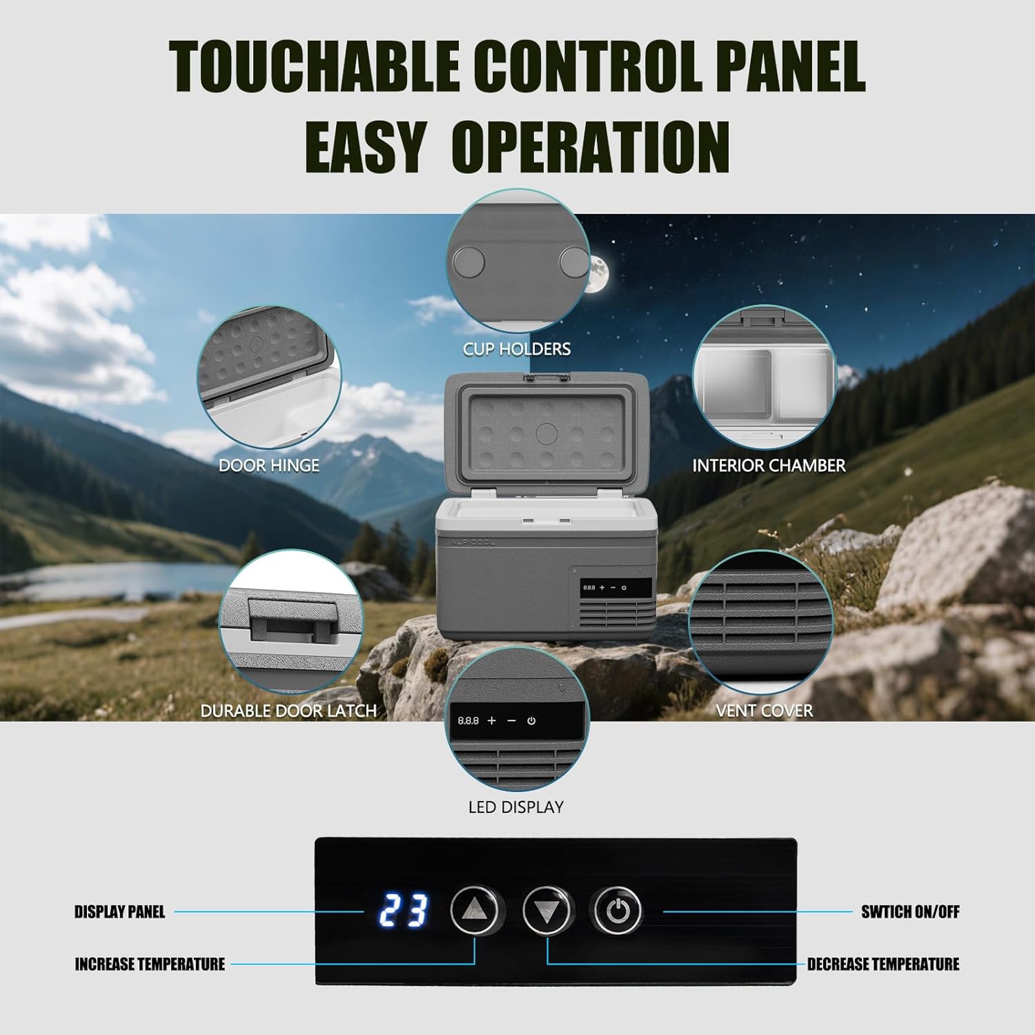 Alpicool MG9 control panel and features