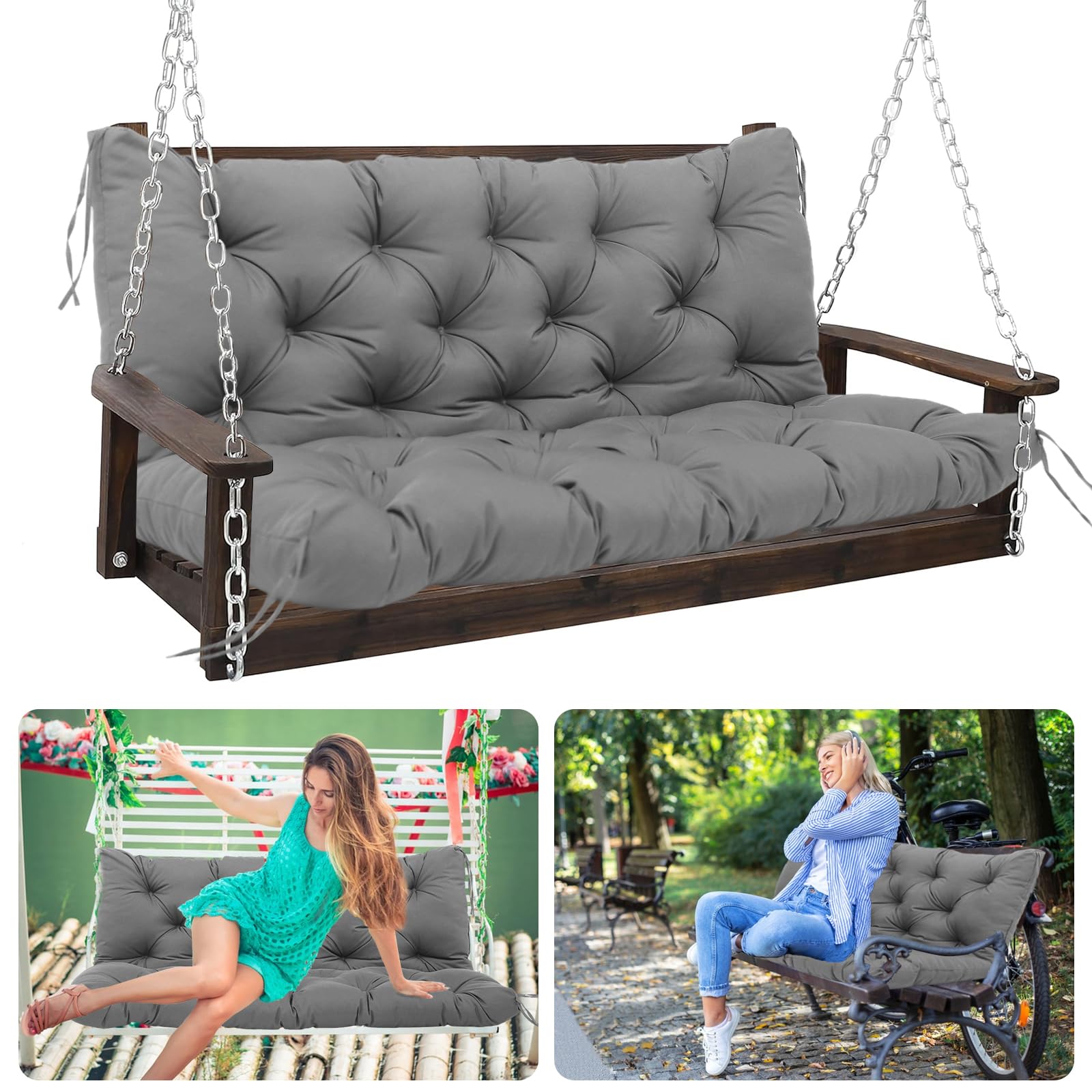 Swing Cushions 3 Seater Replacement Thicken 5