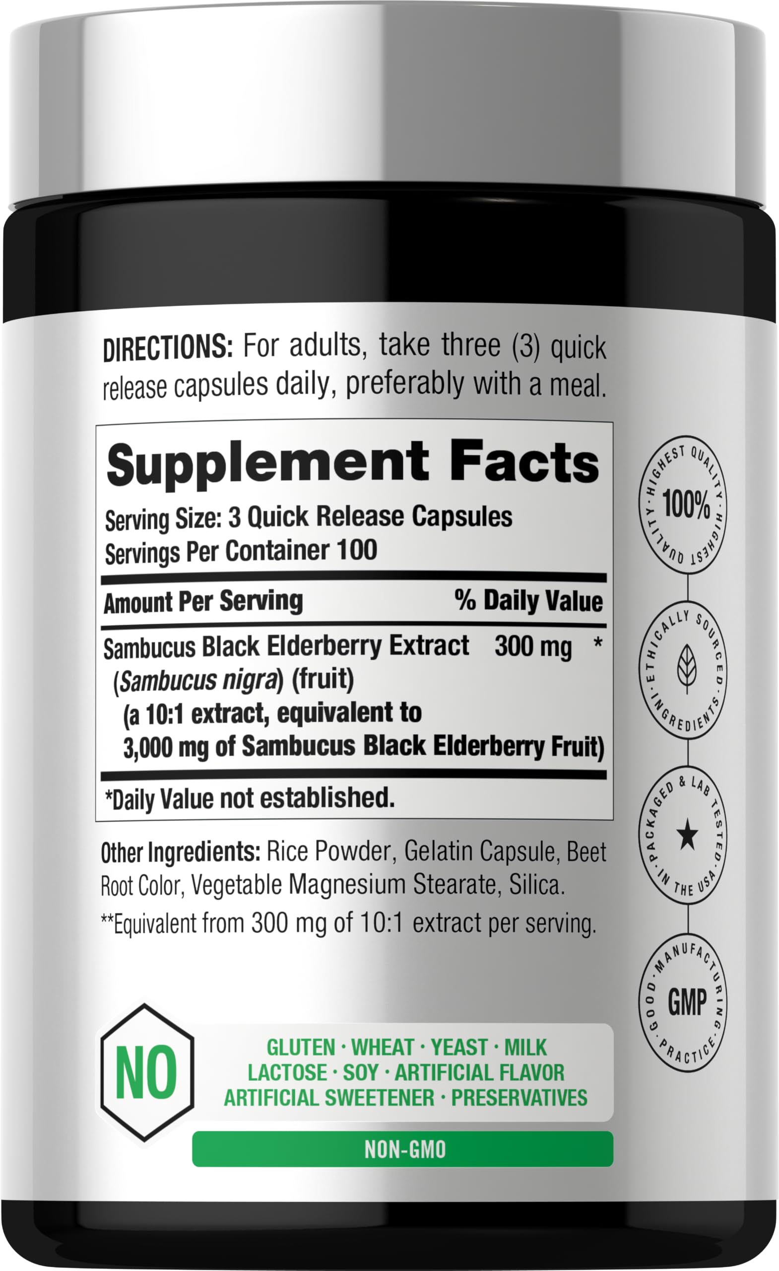 Horbäach Black Elderberry | 300 Capsules | Sambucus Supplement — Amazon image 2