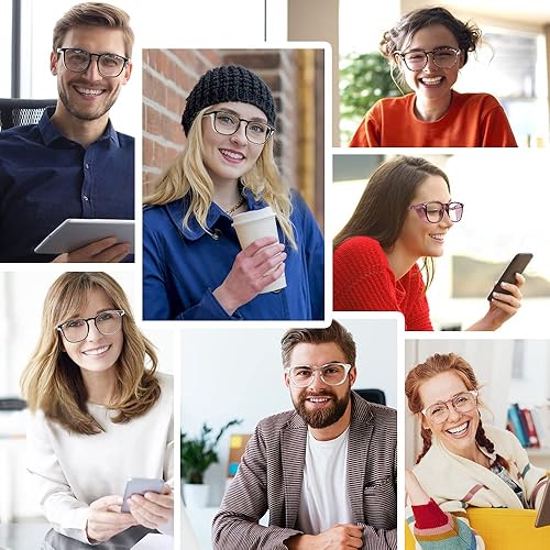 Miniatura 6 de ALWAYSUV Paquete de 2 gafas de seguridad antivaho, gafas de luz azul, redondas, transparentes protectoras para hombres y mujeres