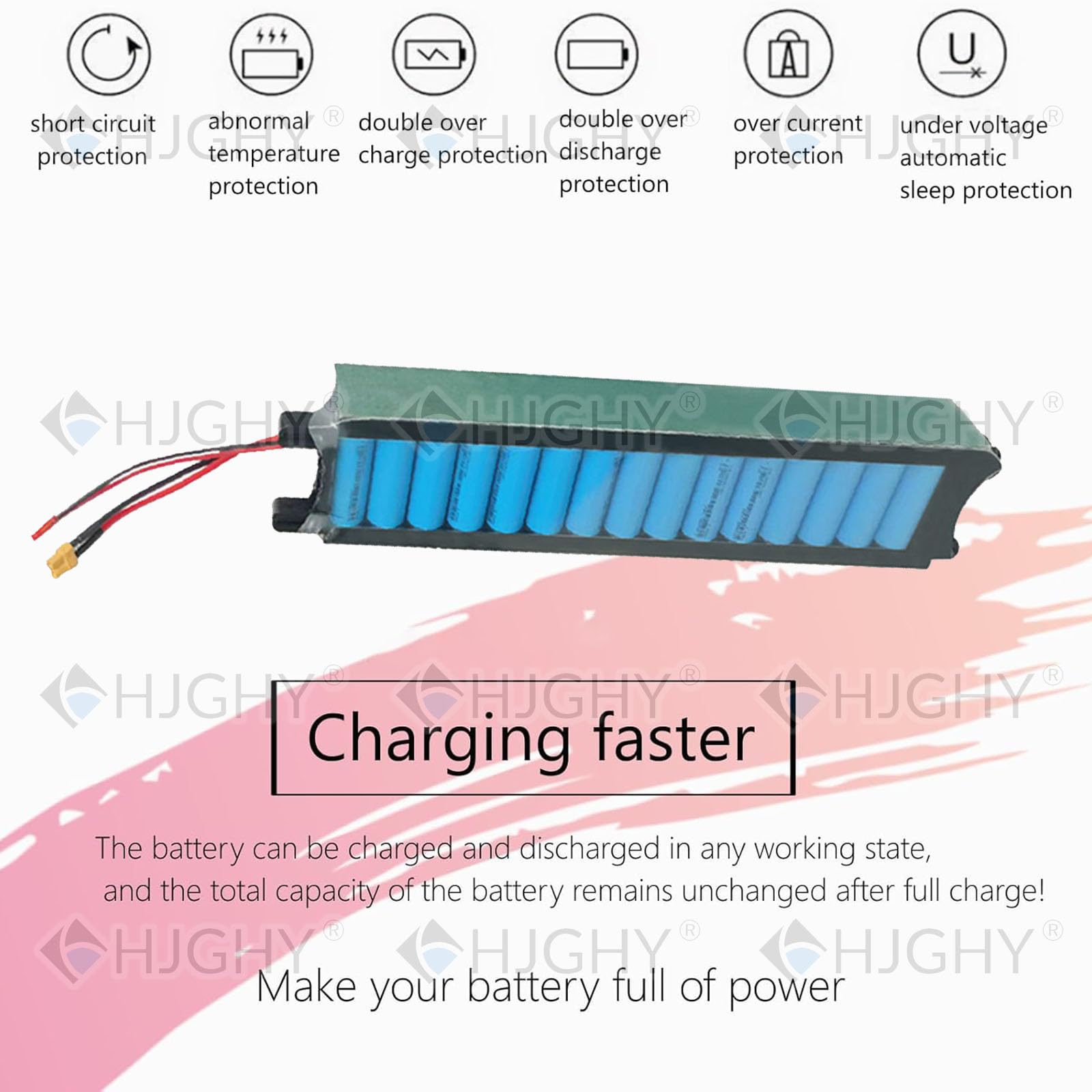 Batteria per Monopattino Elettrico M365 36V 10.4Ah 5.2Ah 6.6Ah 7.8Ah Pacco Batteria per Hoverboard 36 Volt Batterie al Litio di Ricambio con connettore XT30+JST