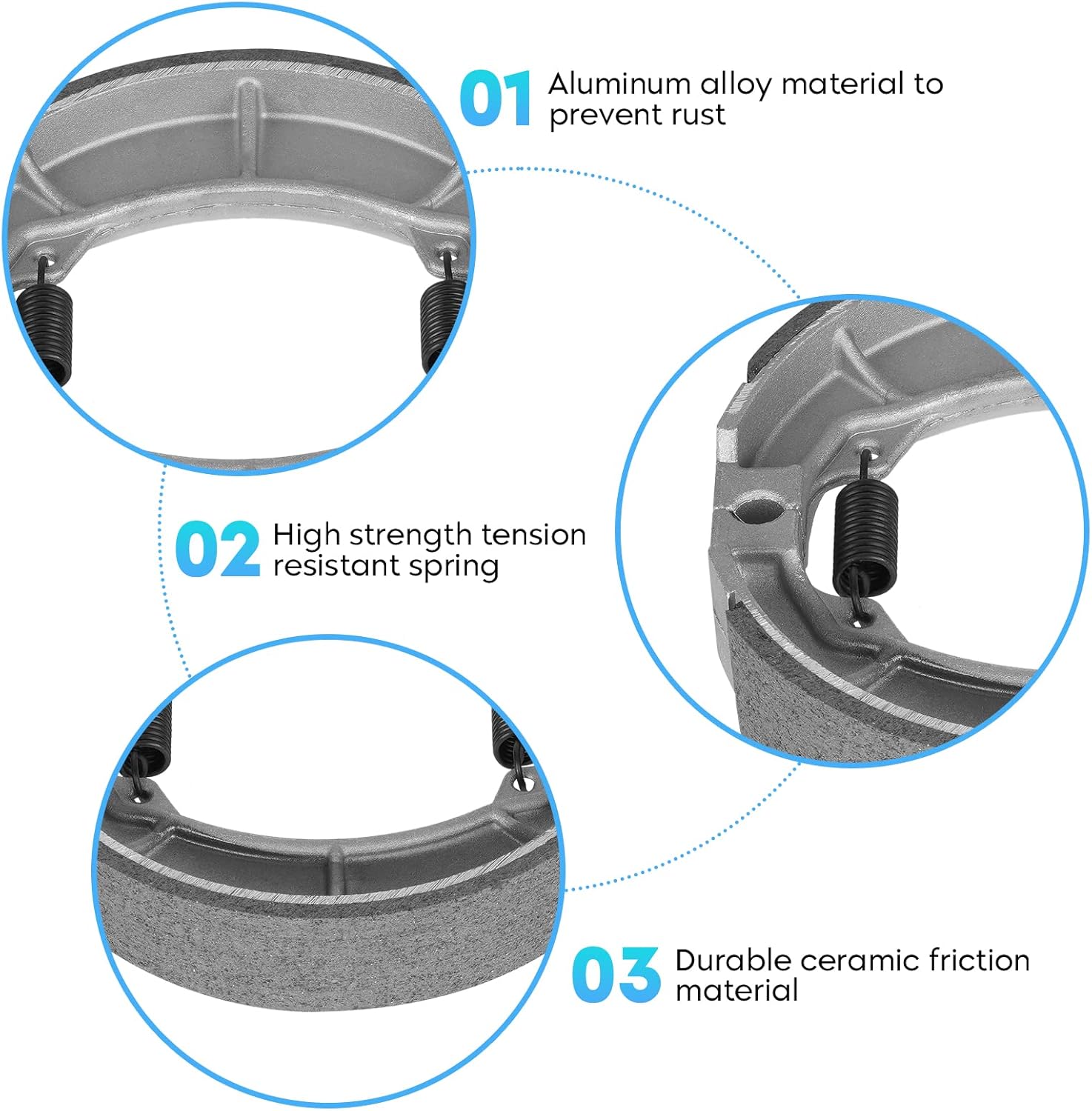 Brake Shoes for Honda TRX200SX Fourtrax 1986 1987 1988, TRX200 1990 1991, TRX200D Type II 91 92 93 94 95 96 97 306 345 Front & Rear - 3 Set
