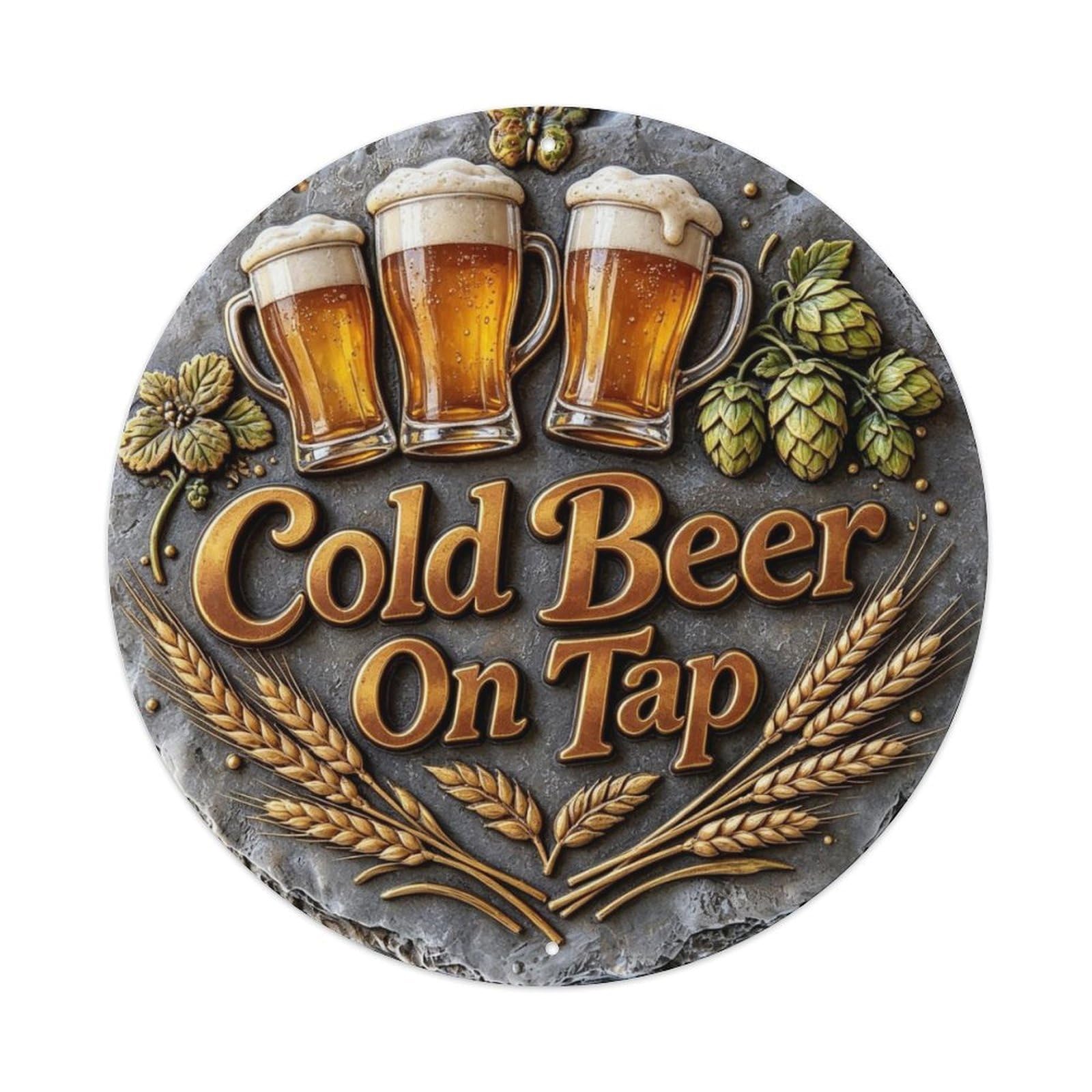 Cold Beer On Tap Metal Tin Sign Plaque