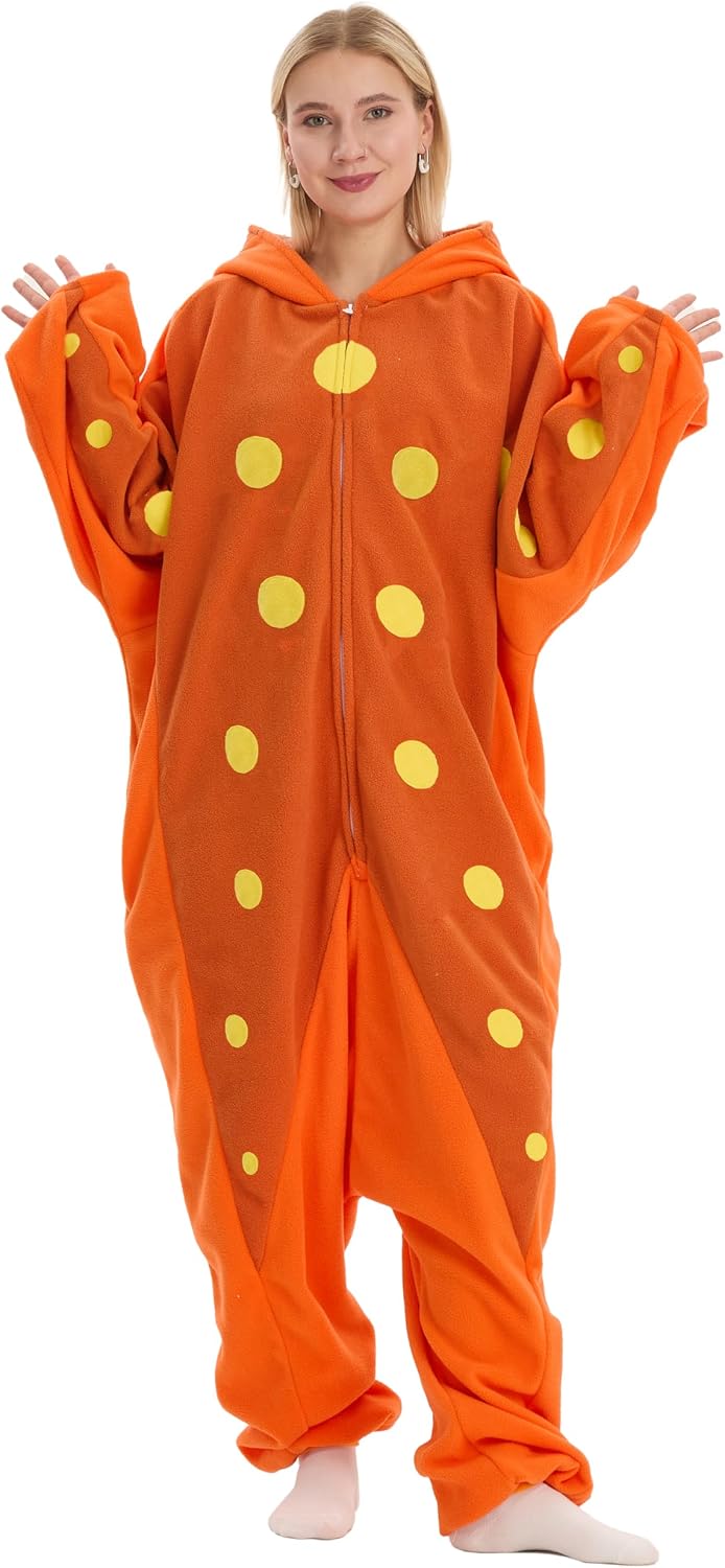 Adult Onesie Seagull Costume Unisex Halloween Cosplay Plush Animal Homewear Pajamas Sleepwear Jumpsuit for Women Men