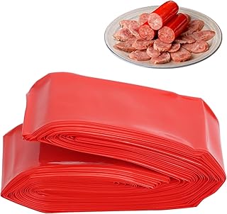 Tissting Sausage Casing Inedible 20m x 45mm/65ft x 1.8in Plastic Sausage Case High Temperature